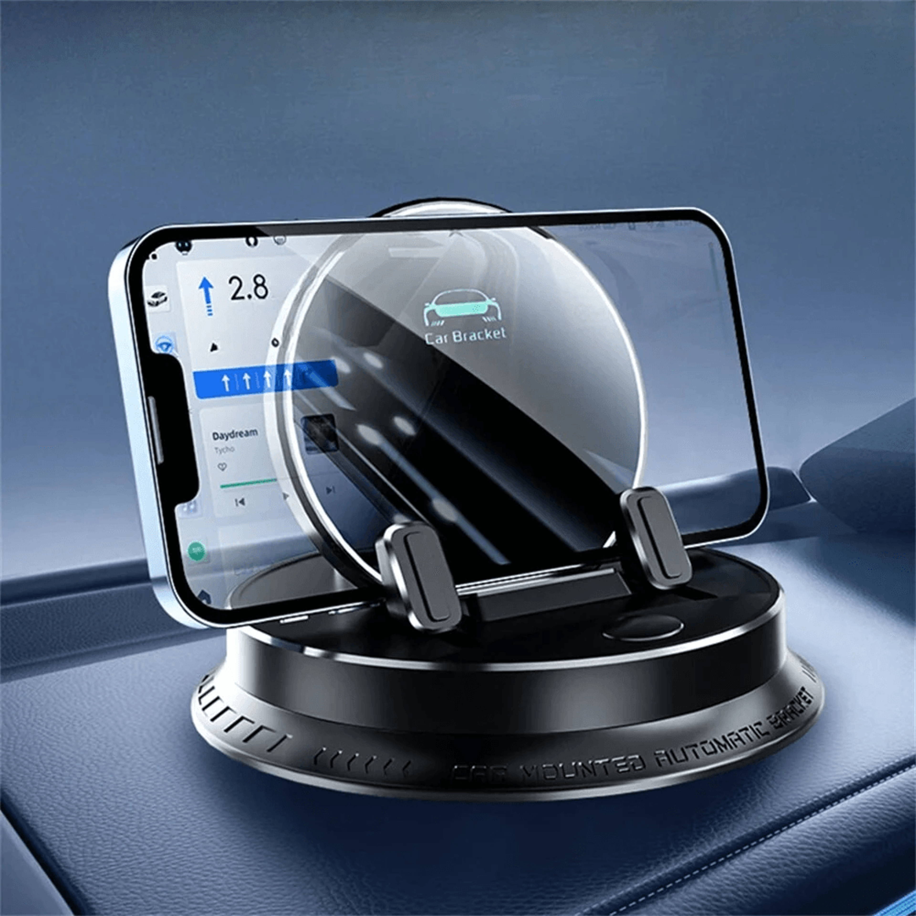 Smart Wireless Charging Car Phone Holder With Auto Lock And Rotation 1