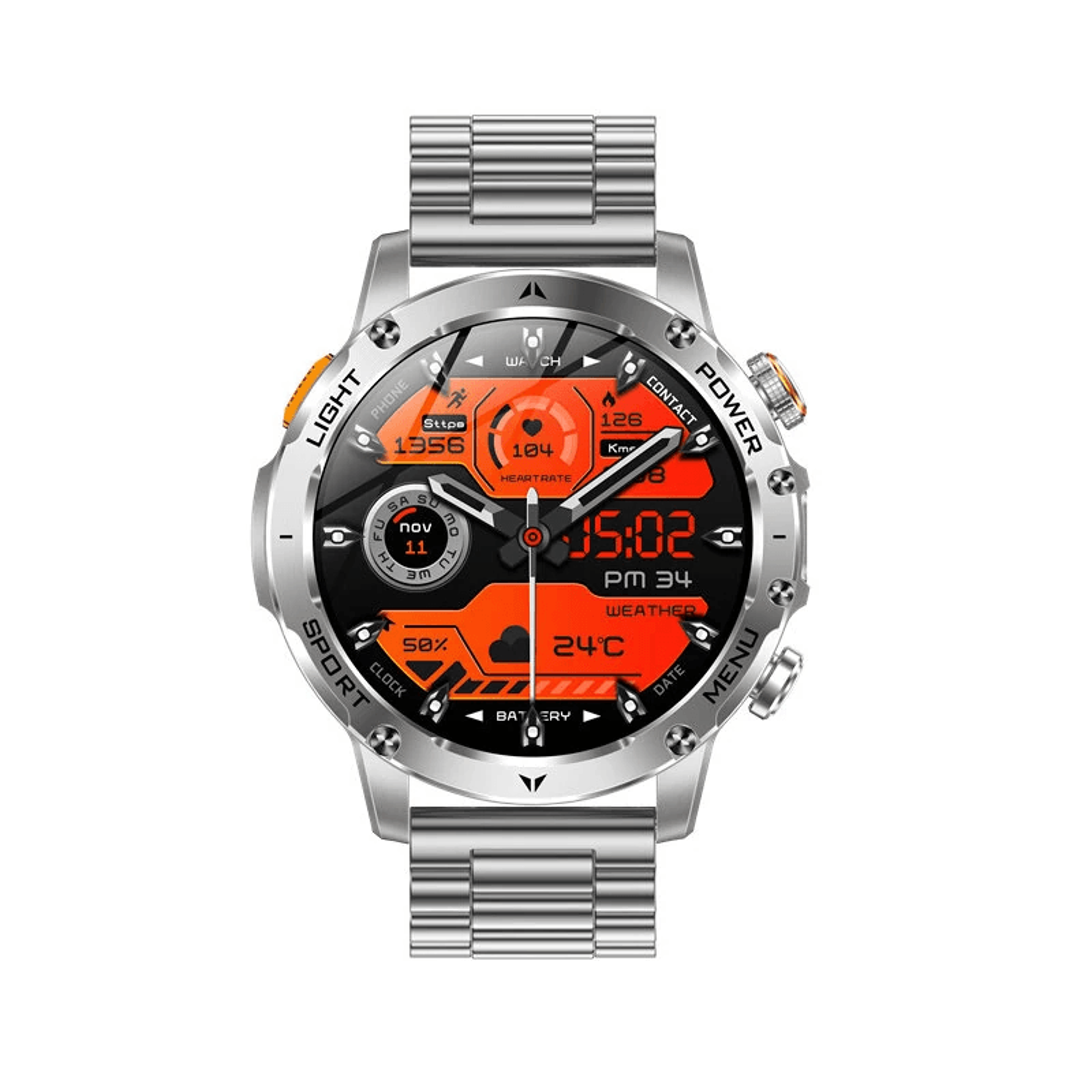 Rugged Smart Watch With Bluetooth Calling Built In Flashlight And Fitness Tracking 2