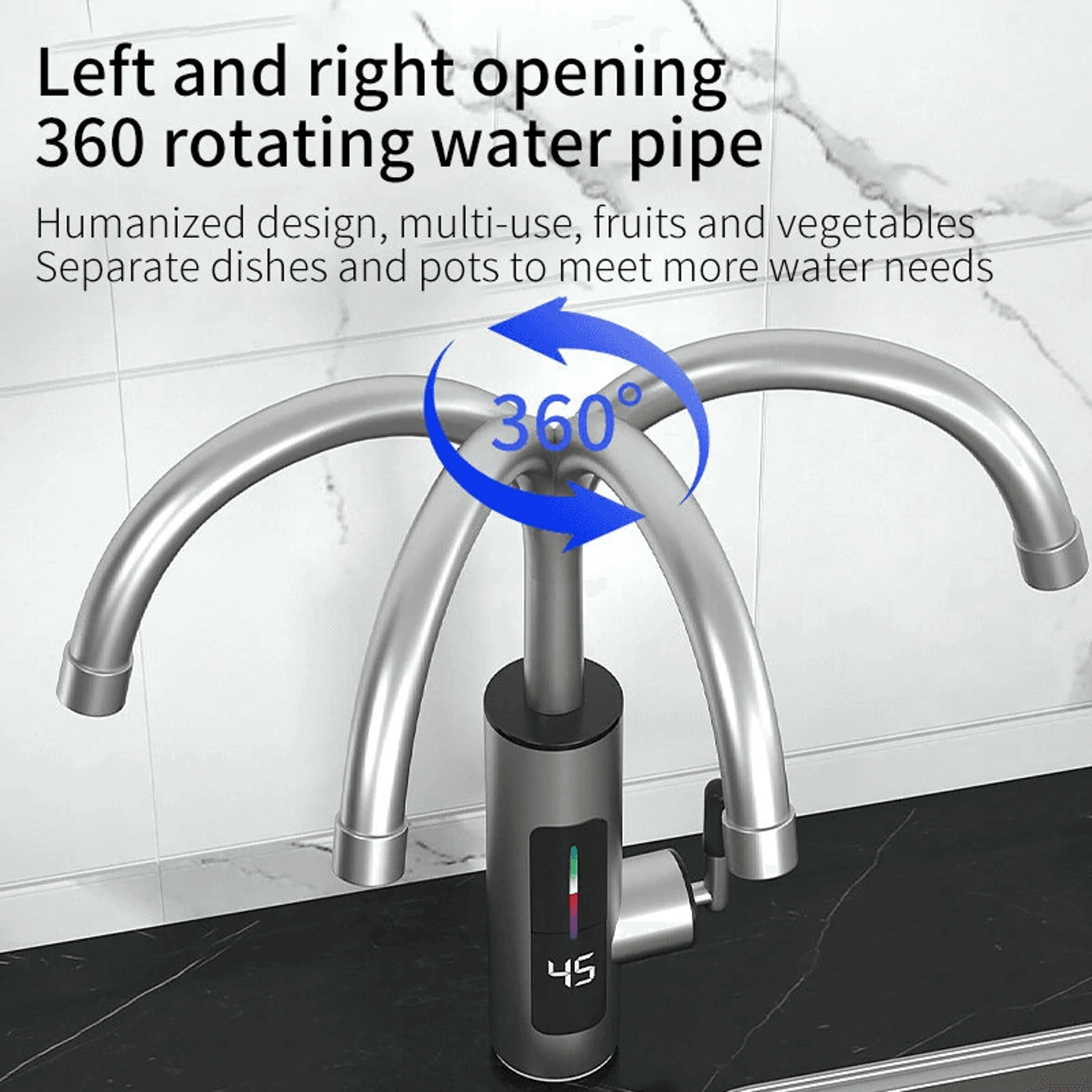Instant Electric Water Heater Faucet With LED Display And Flexible Hose 3