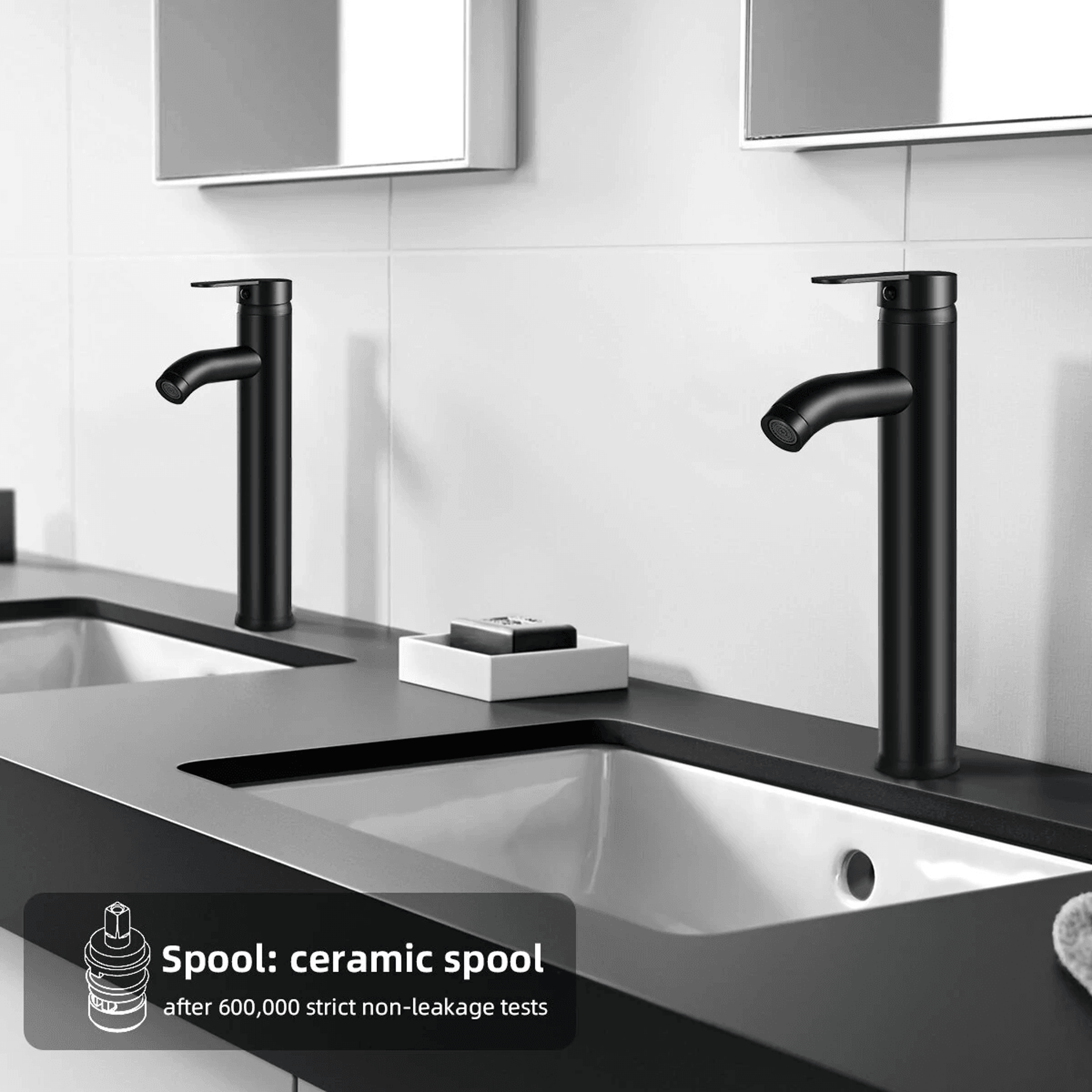 Modern Black Stainless Steel Bathroom Sink Mixer Faucet 2
