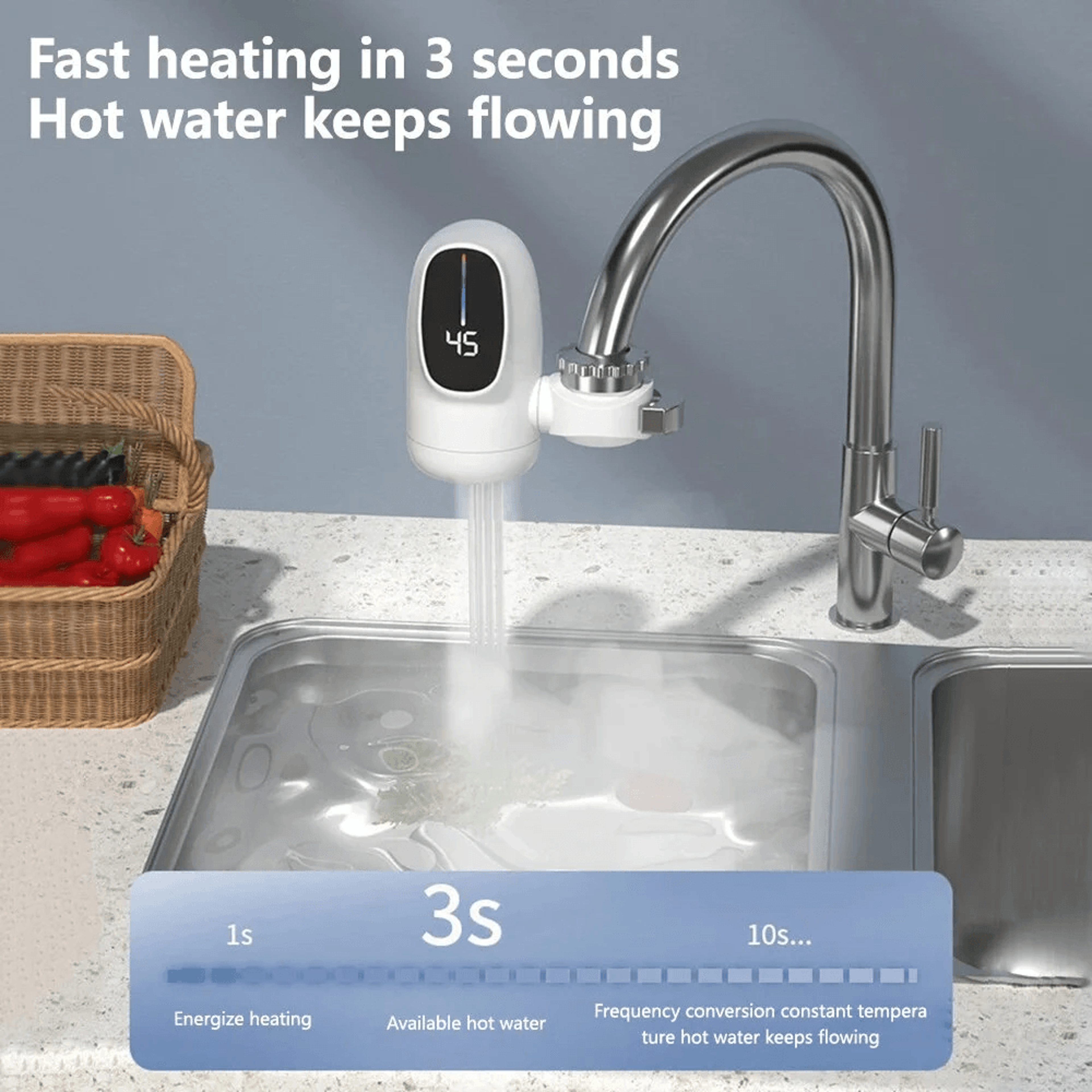 Instant Electric Water Heater Faucet With Digital Temperature Display 5