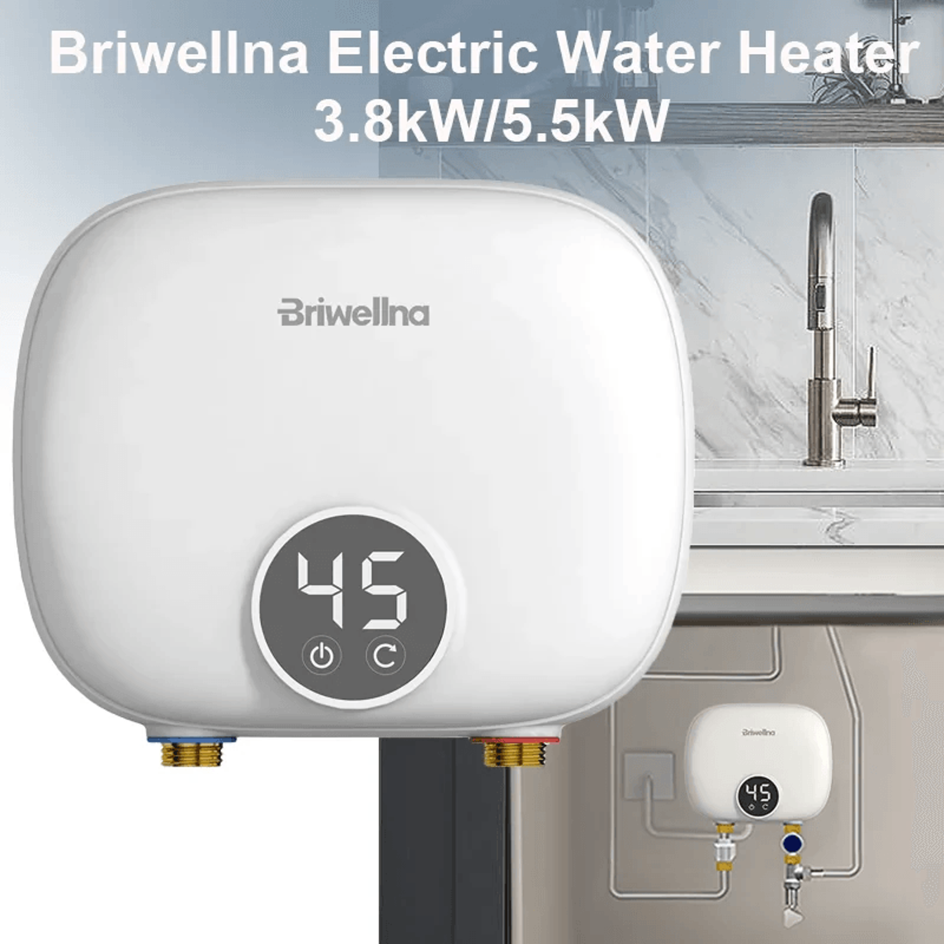 Compact Instant Tankless Electric Water Heater With Smart Temperature Control 4