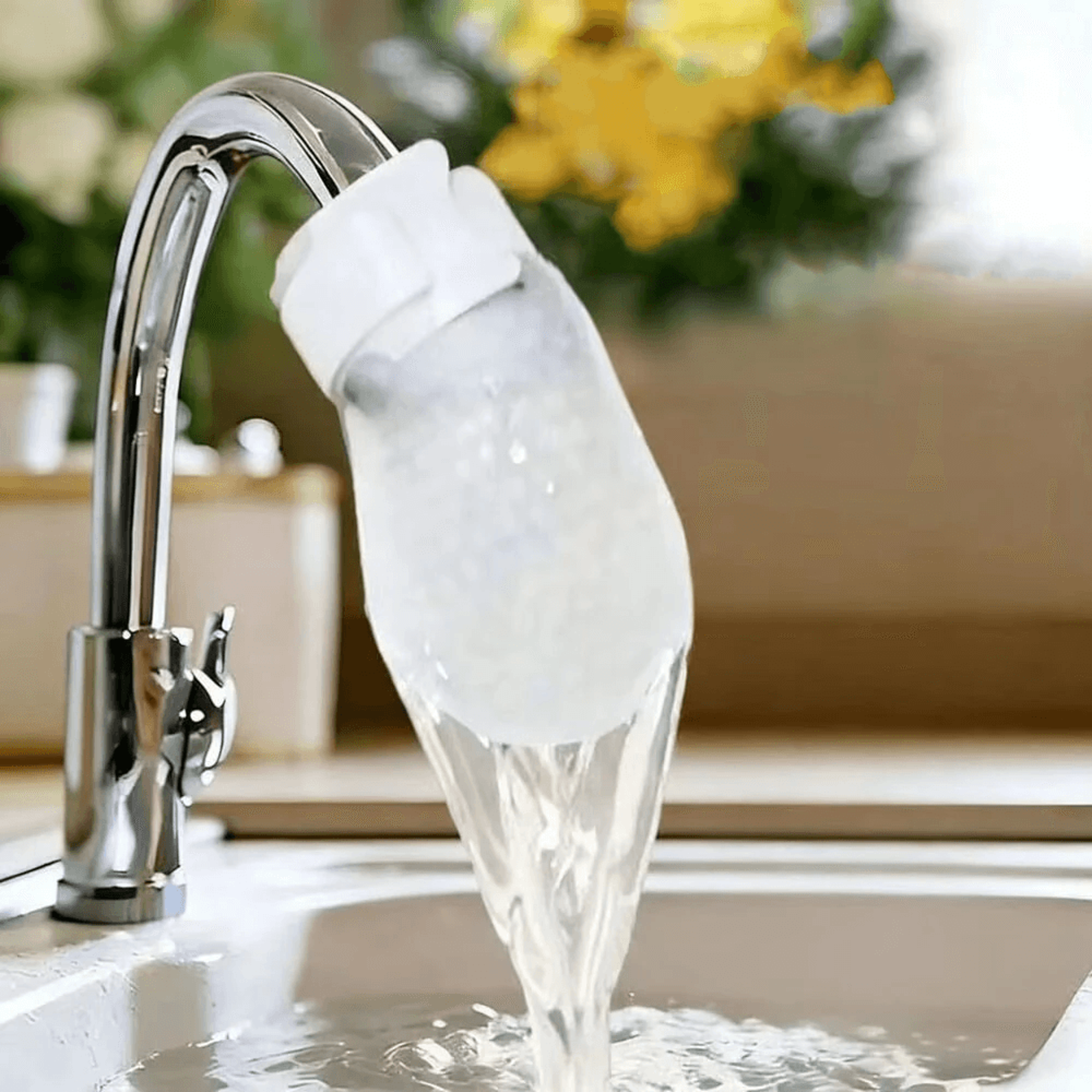 Universal Faucet Filter Cotton Bags With Anti Splash Design And T Straps 1