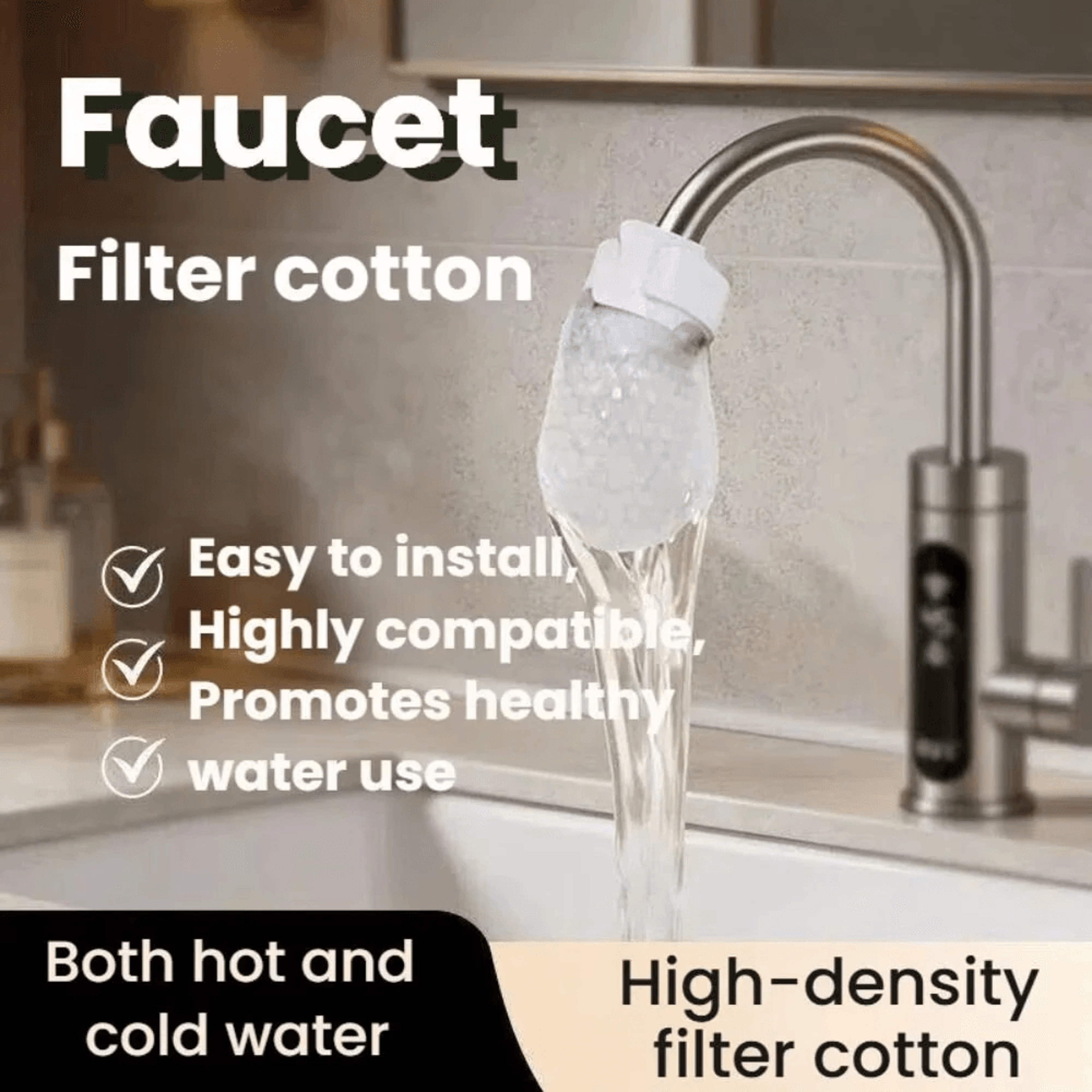 Universal Faucet Filter Cotton Bags With Anti Splash Design And T Straps 9
