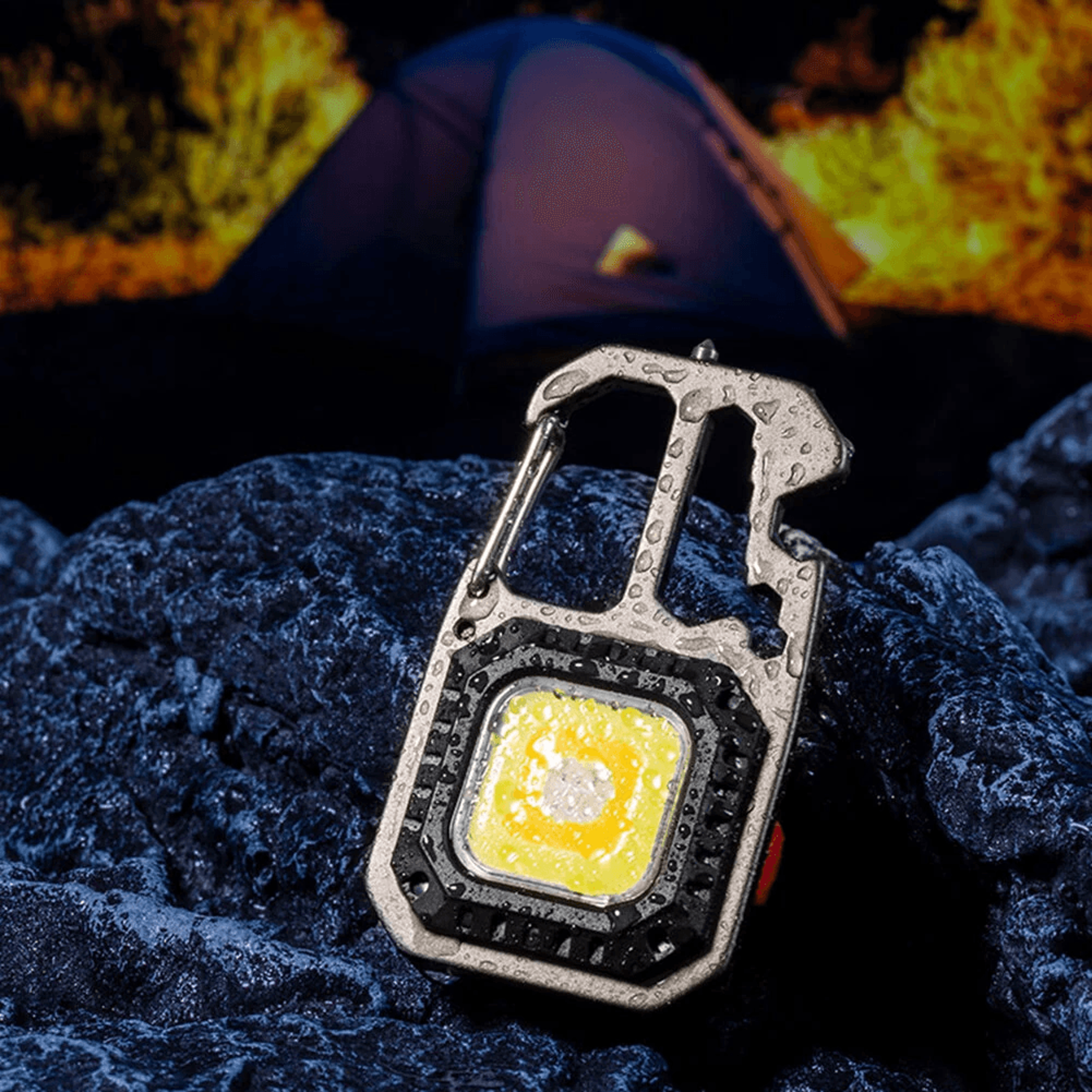 Multifunction Mini COB LED Keychain Flashlight With Emergency Tools 4