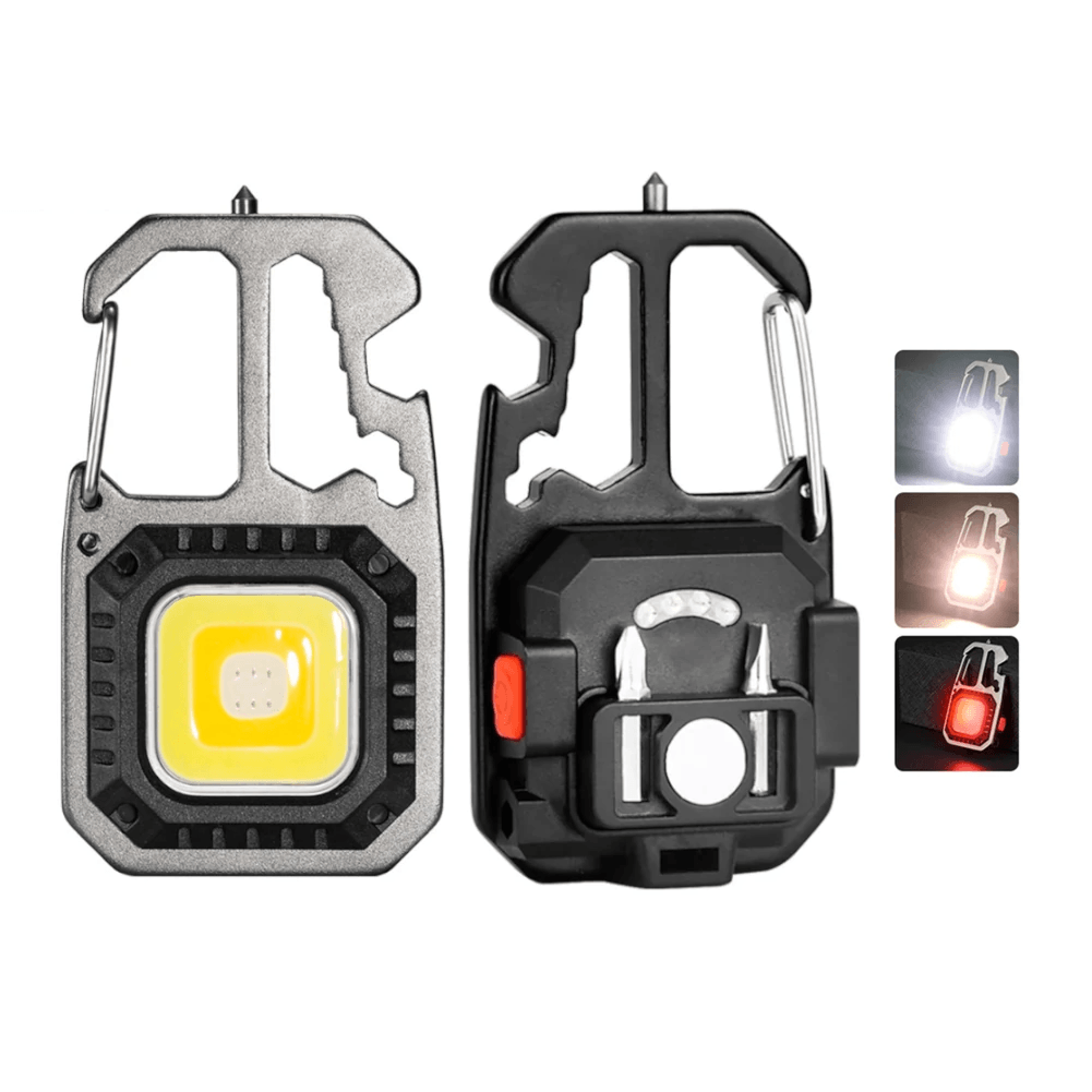 multifunction mini cob led keychain flashlight with emergency tools