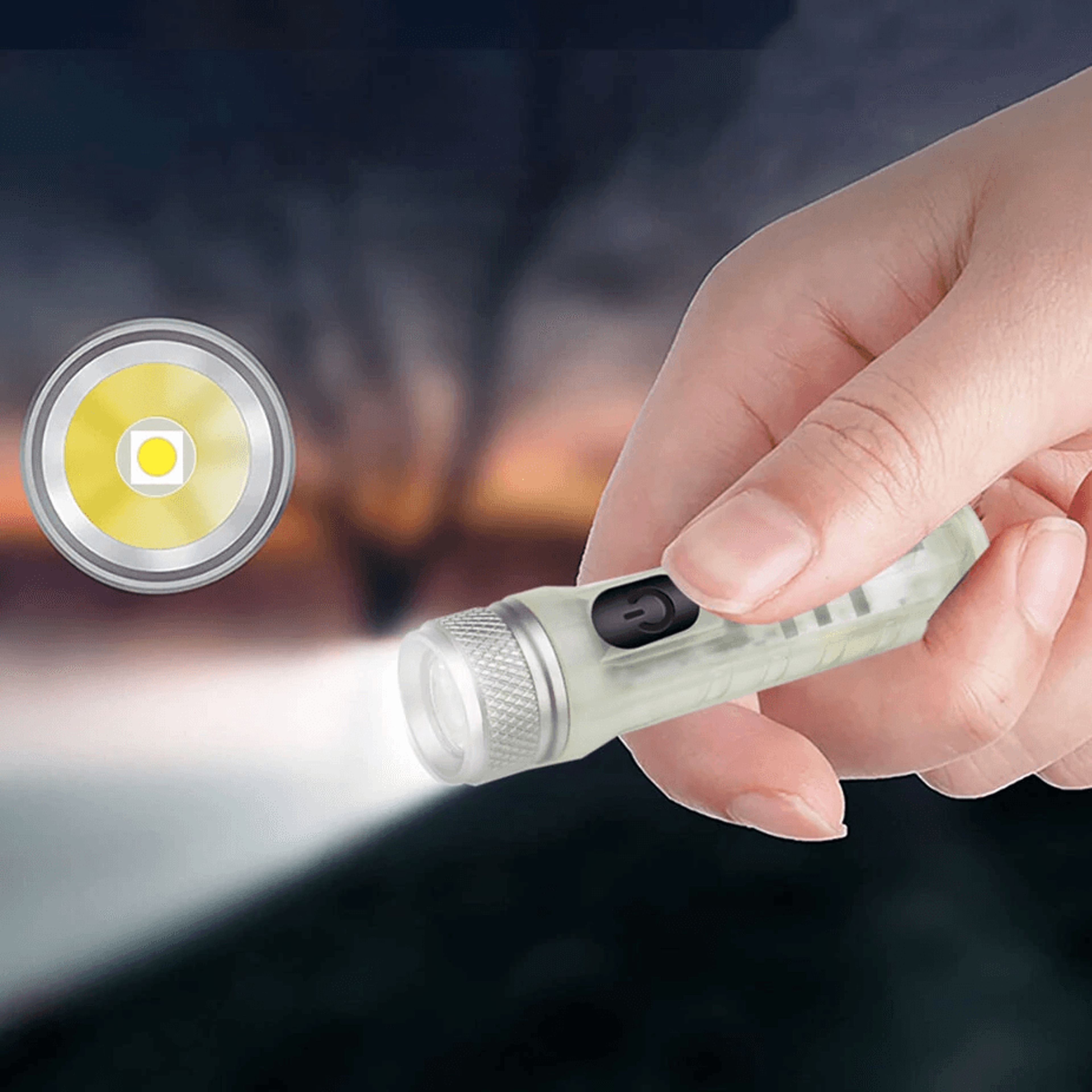 Rechargeable EDC Keychain Flashlight With UV RGB Light And Magnetic Tail 1