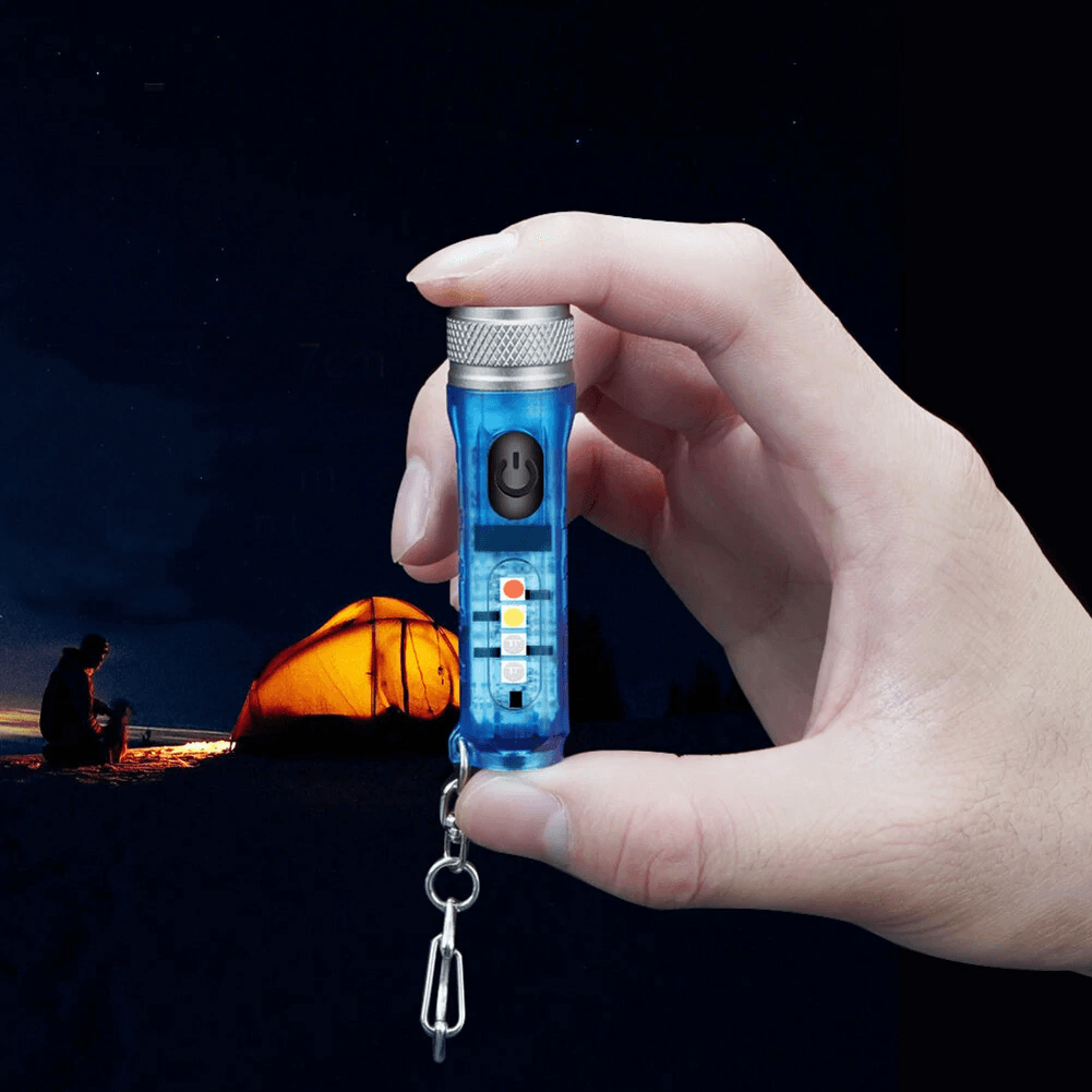 Rechargeable EDC Keychain Flashlight With UV RGB Light And Magnetic Tail 6