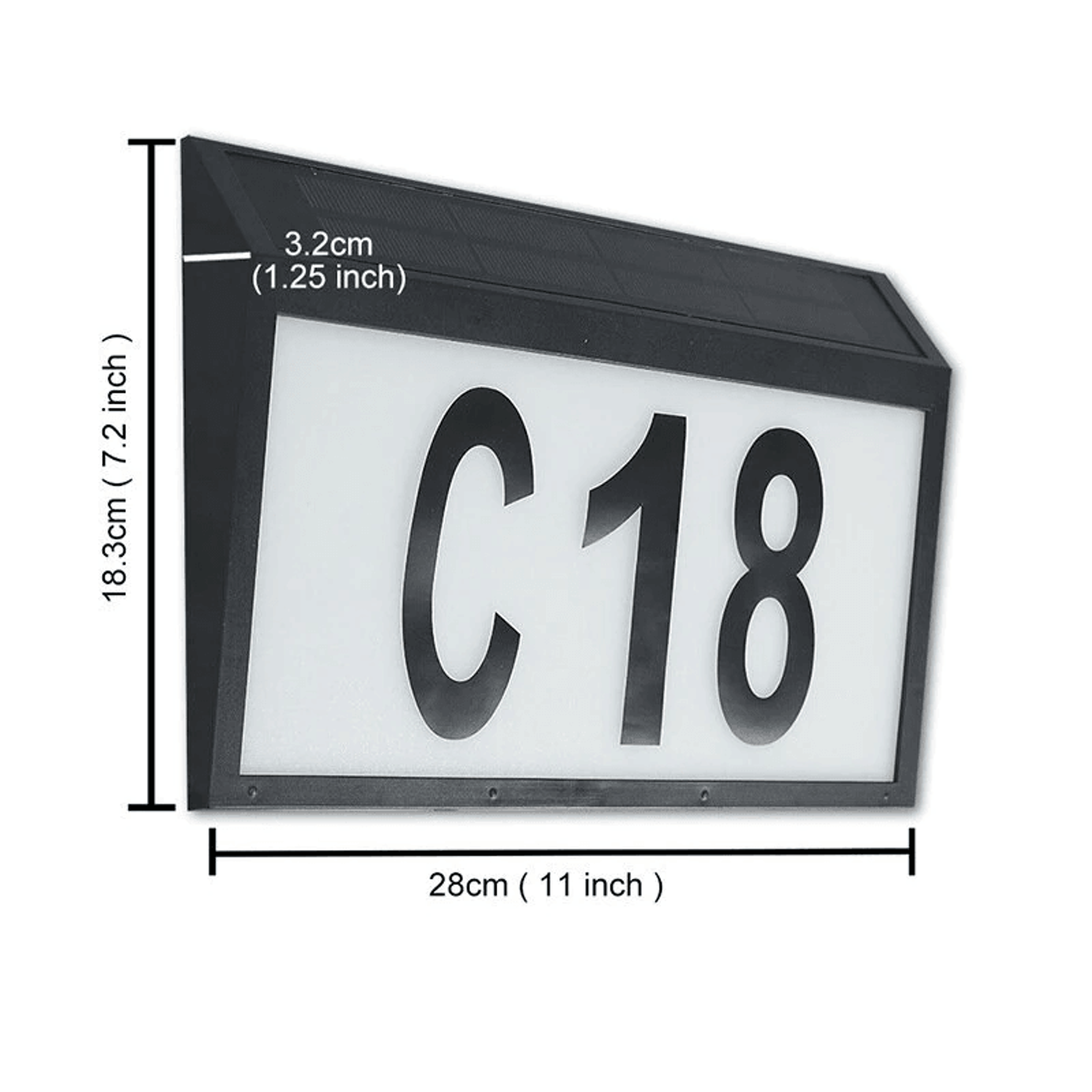 Solar House Number Light With LED Address Sign For Wall Or Ground Mount 4