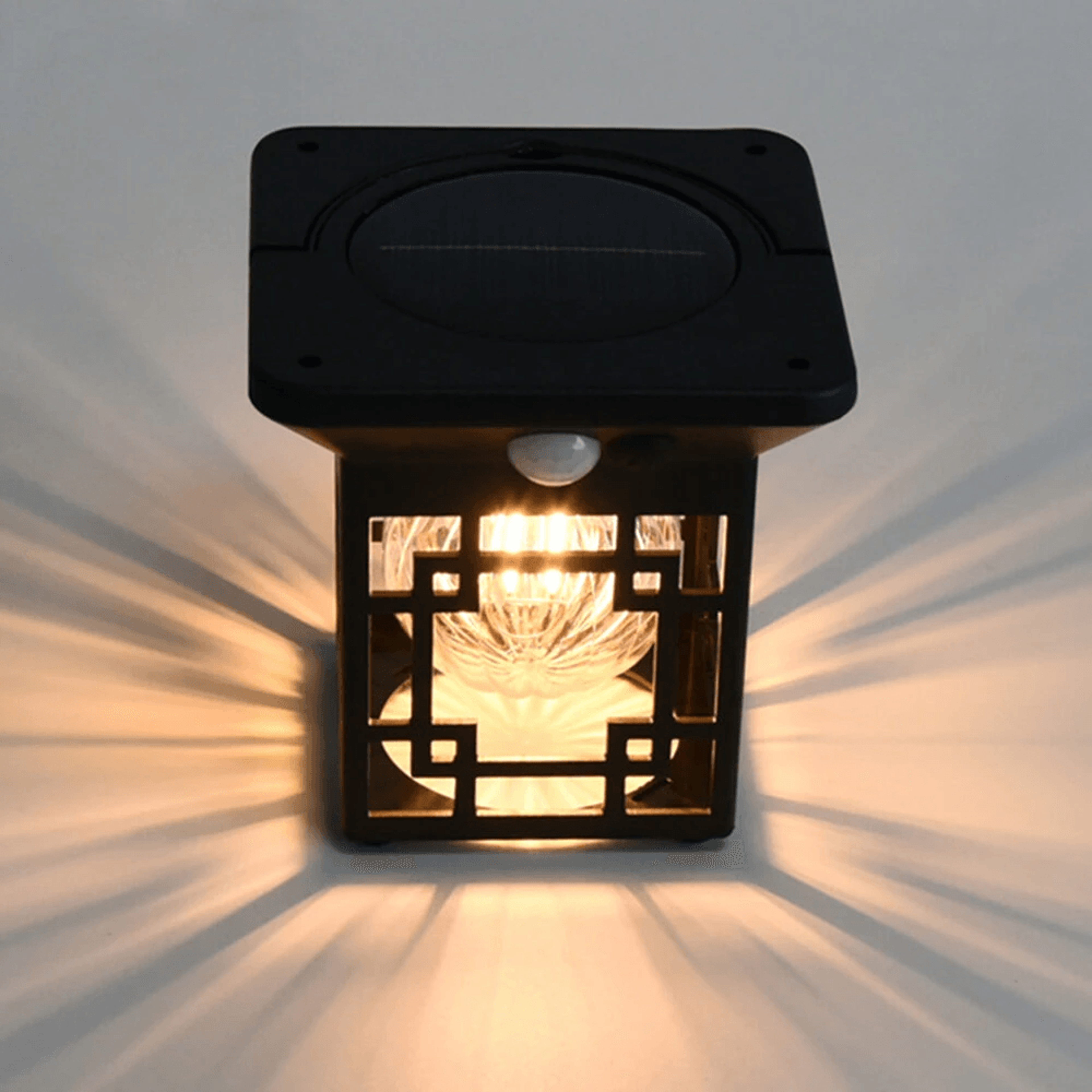 Solar Outdoor Wall Light With Motion Sensor And Automatic Warm Light 2
