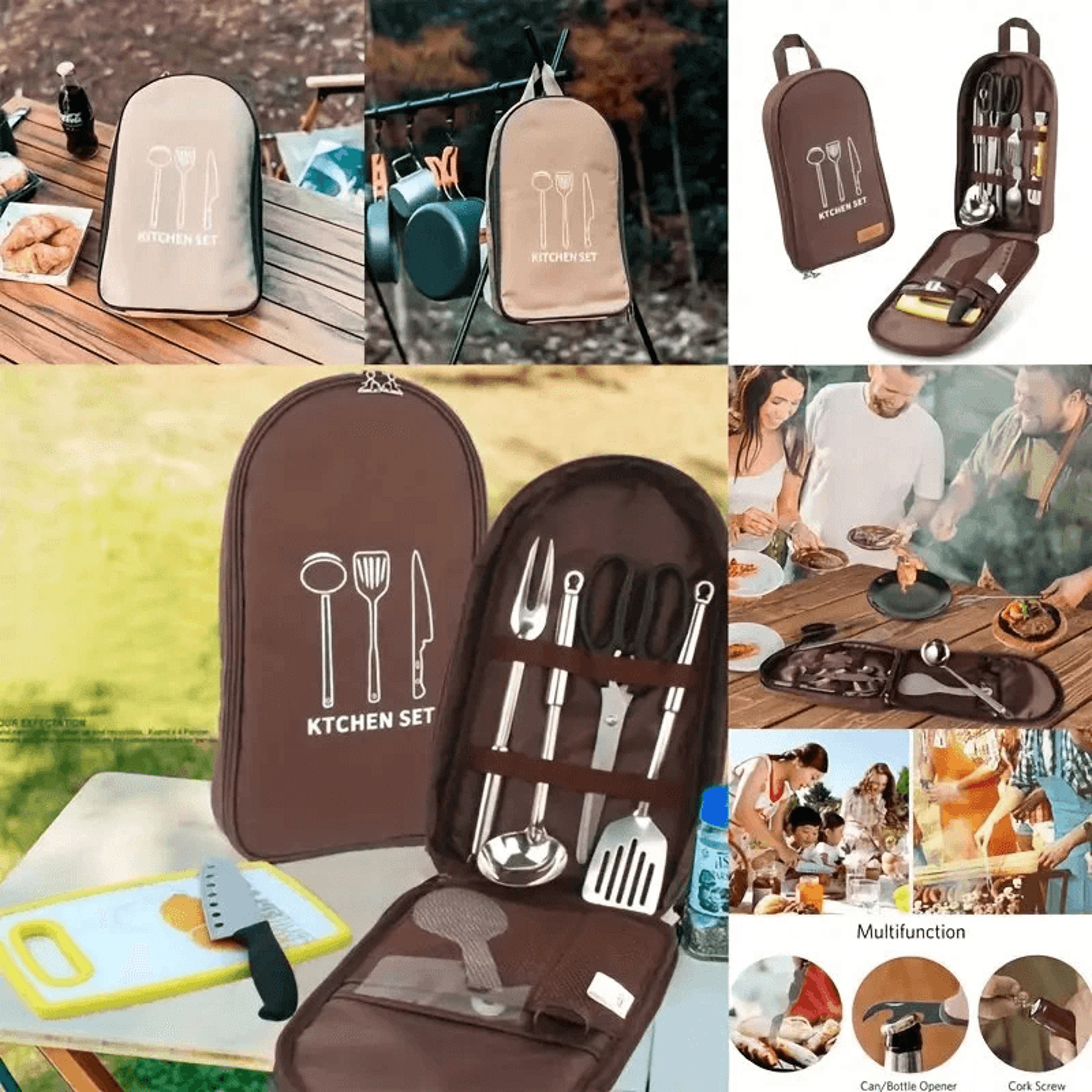 Portable Camping Utensil Organizer Bag For BBQ Cooking And Travel 3