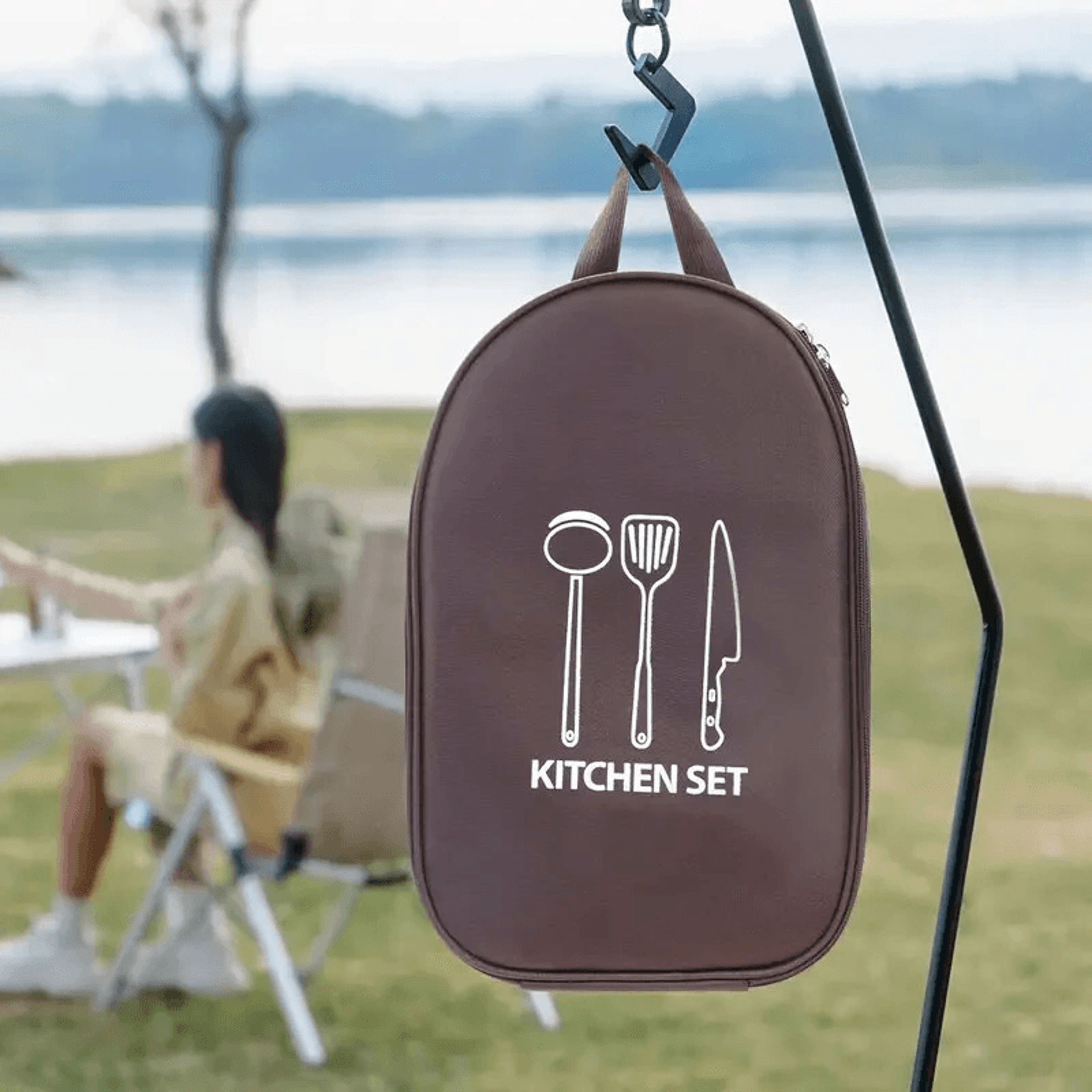 Portable Camping Utensil Organizer Bag For BBQ Cooking And Travel 1