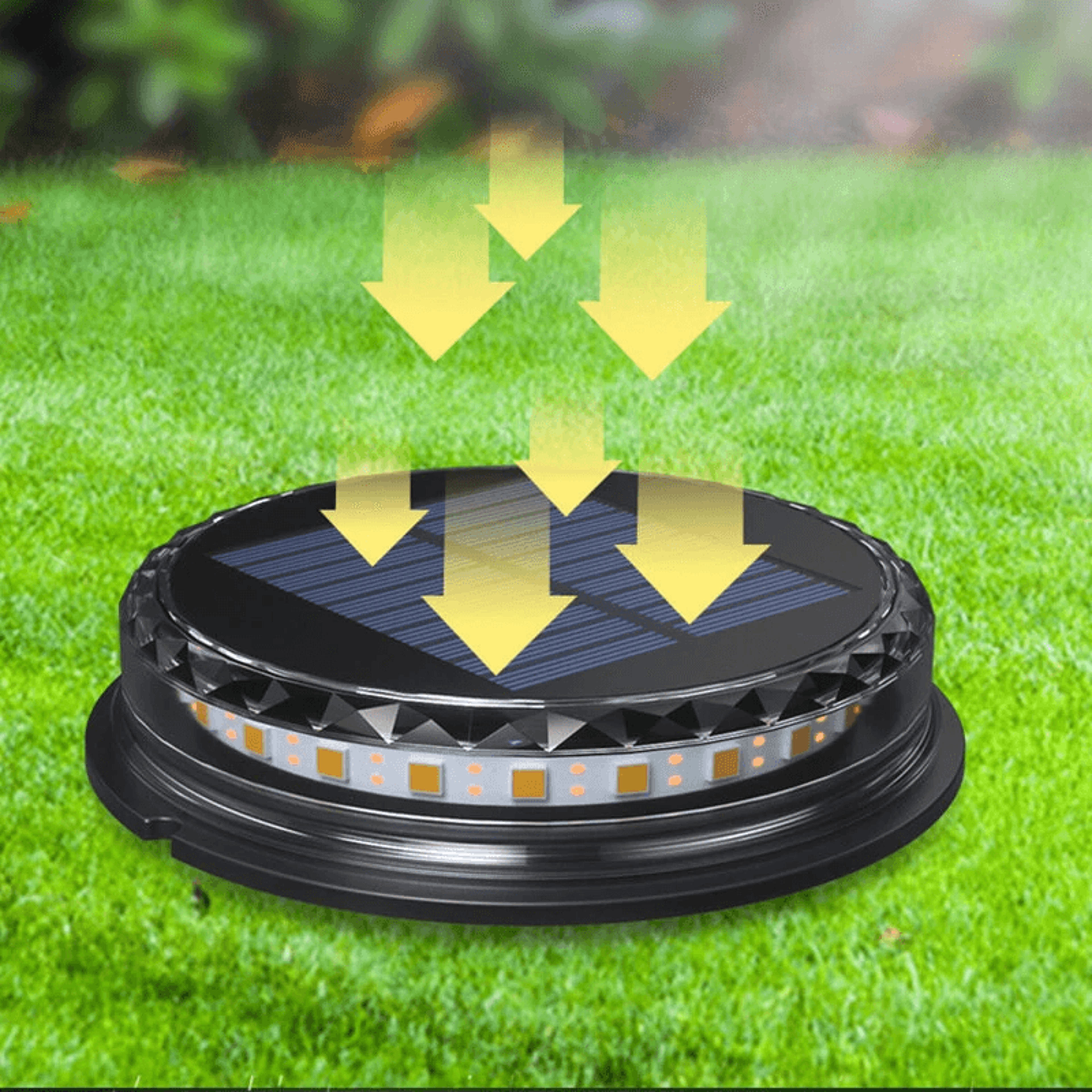 LED Solar Ground Lights Waterproof Garden Pathway Lights Warm White 3