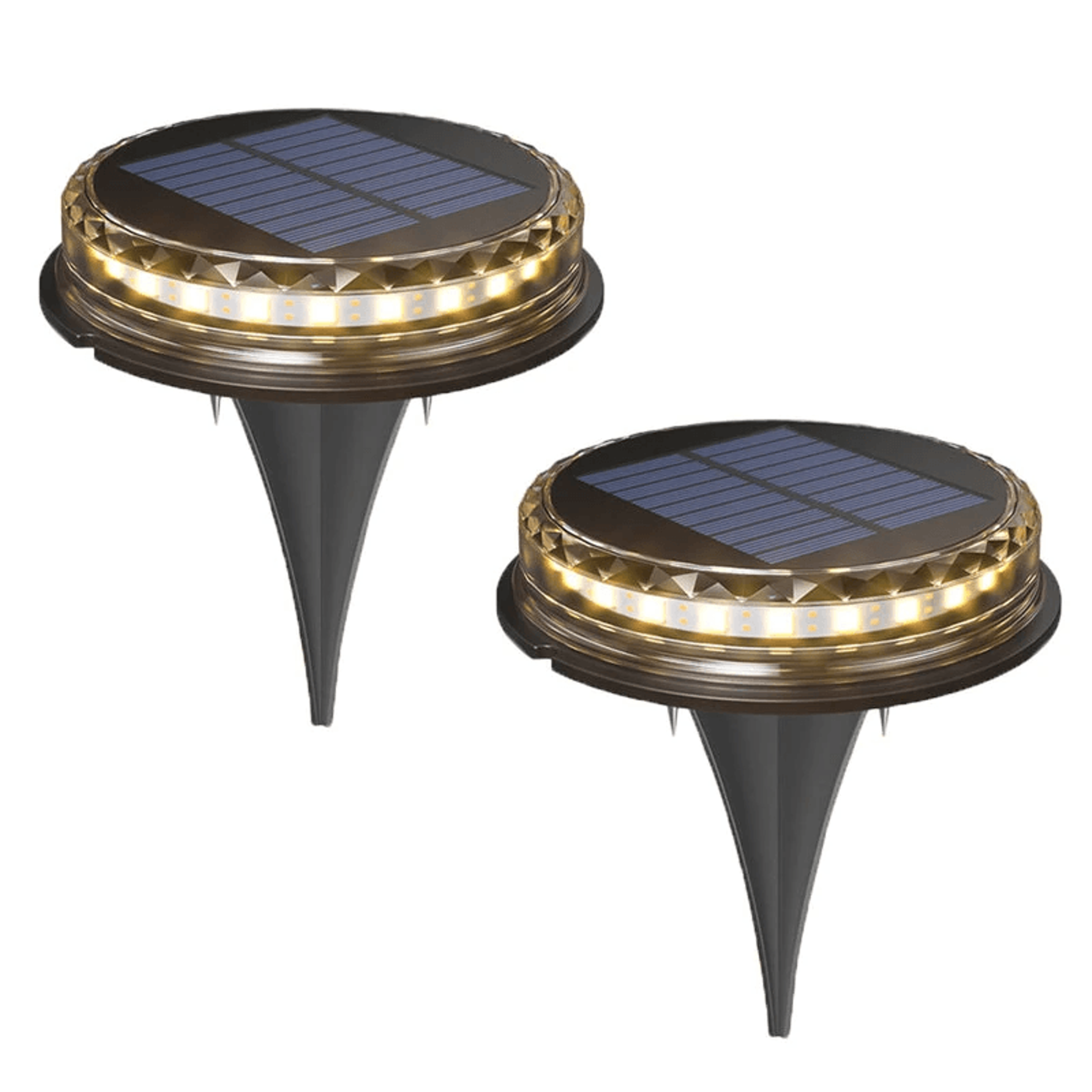 LED Solar Ground Lights Waterproof Garden Pathway Lights Warm White 6