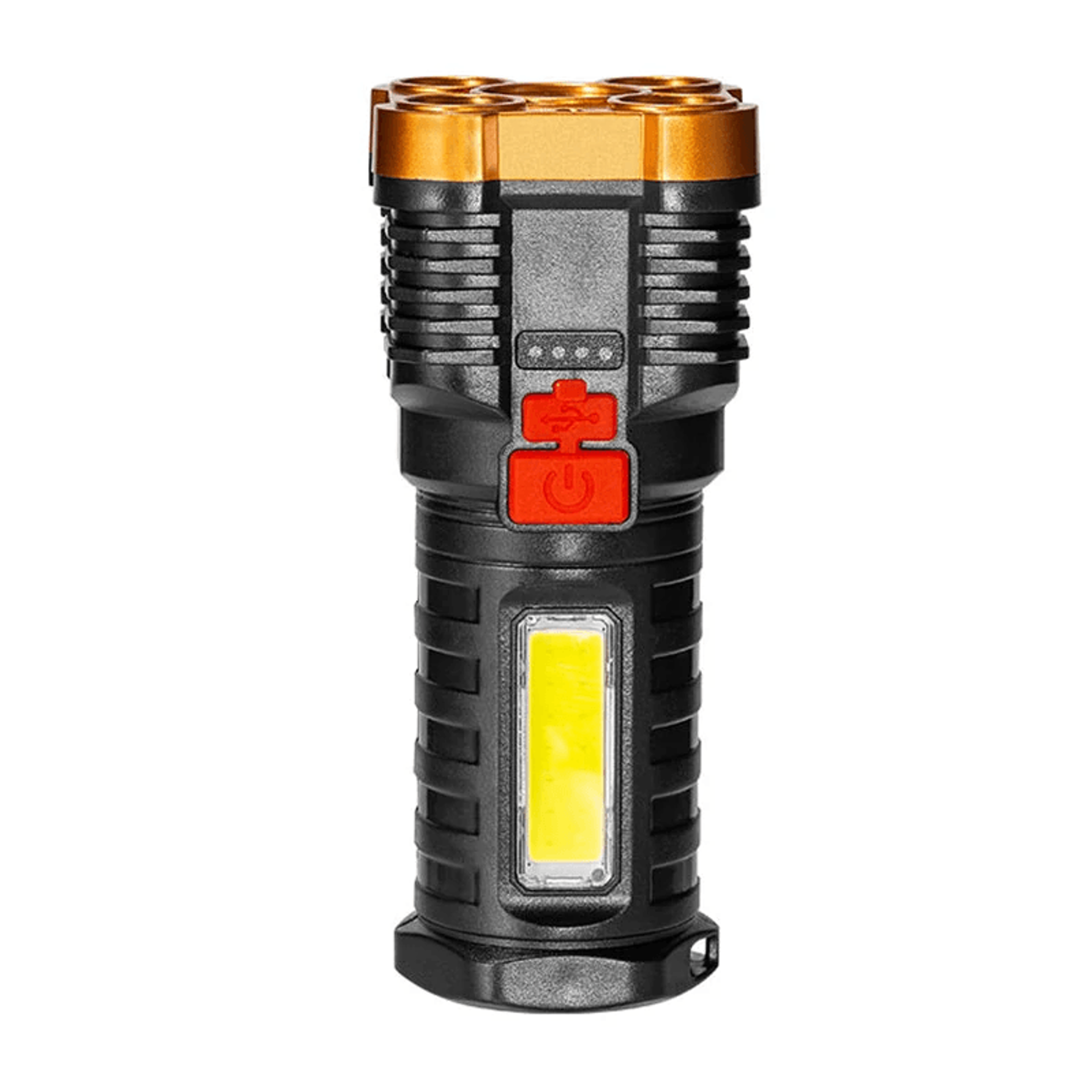 Portable Rechargeable LED Flashlight With COB Side Light And Power Display 1