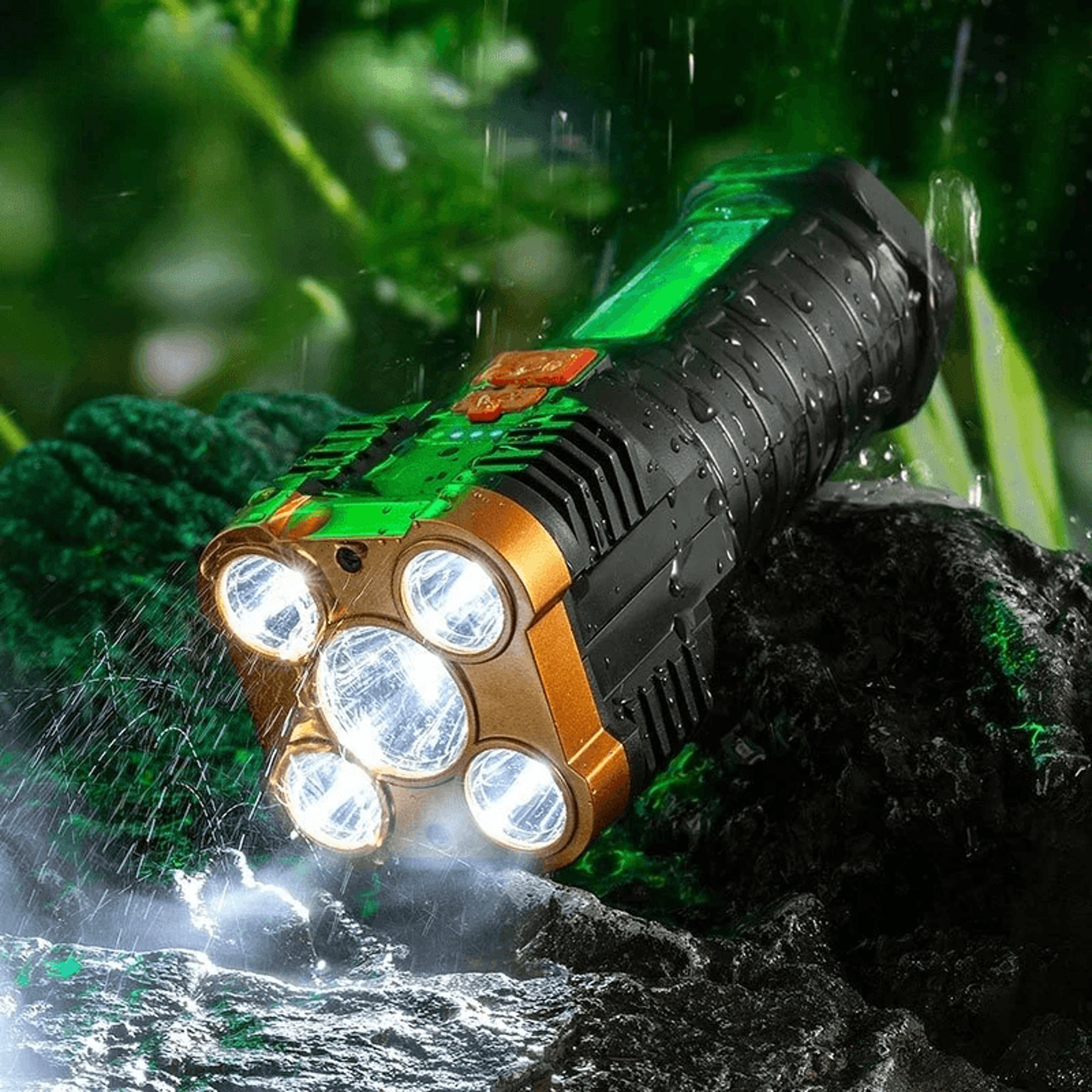 Portable Rechargeable LED Flashlight With COB Side Light And Power Display 5