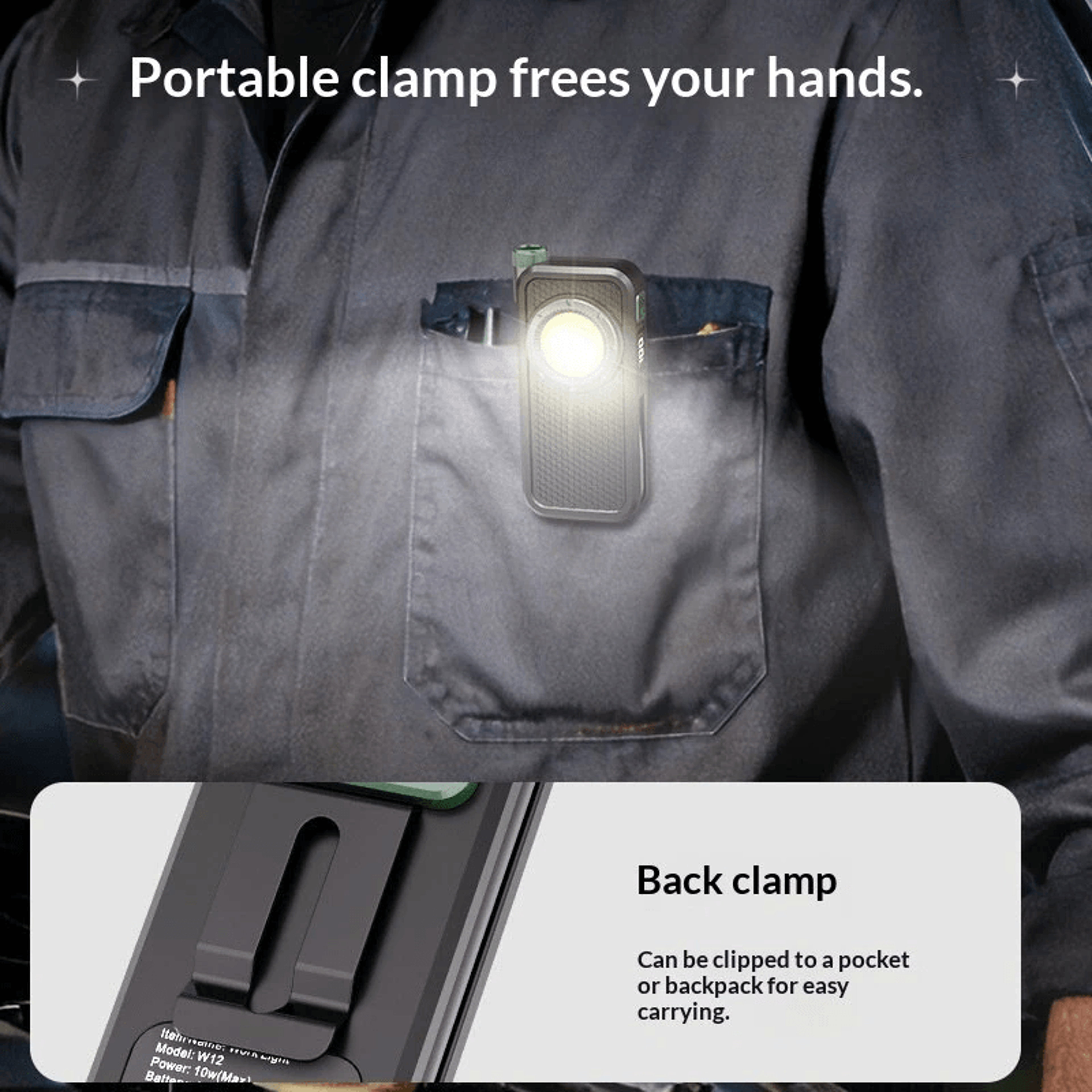 Magnetic Rechargeable Work Light With Flexible Gooseneck COB LED And Digital Display 4