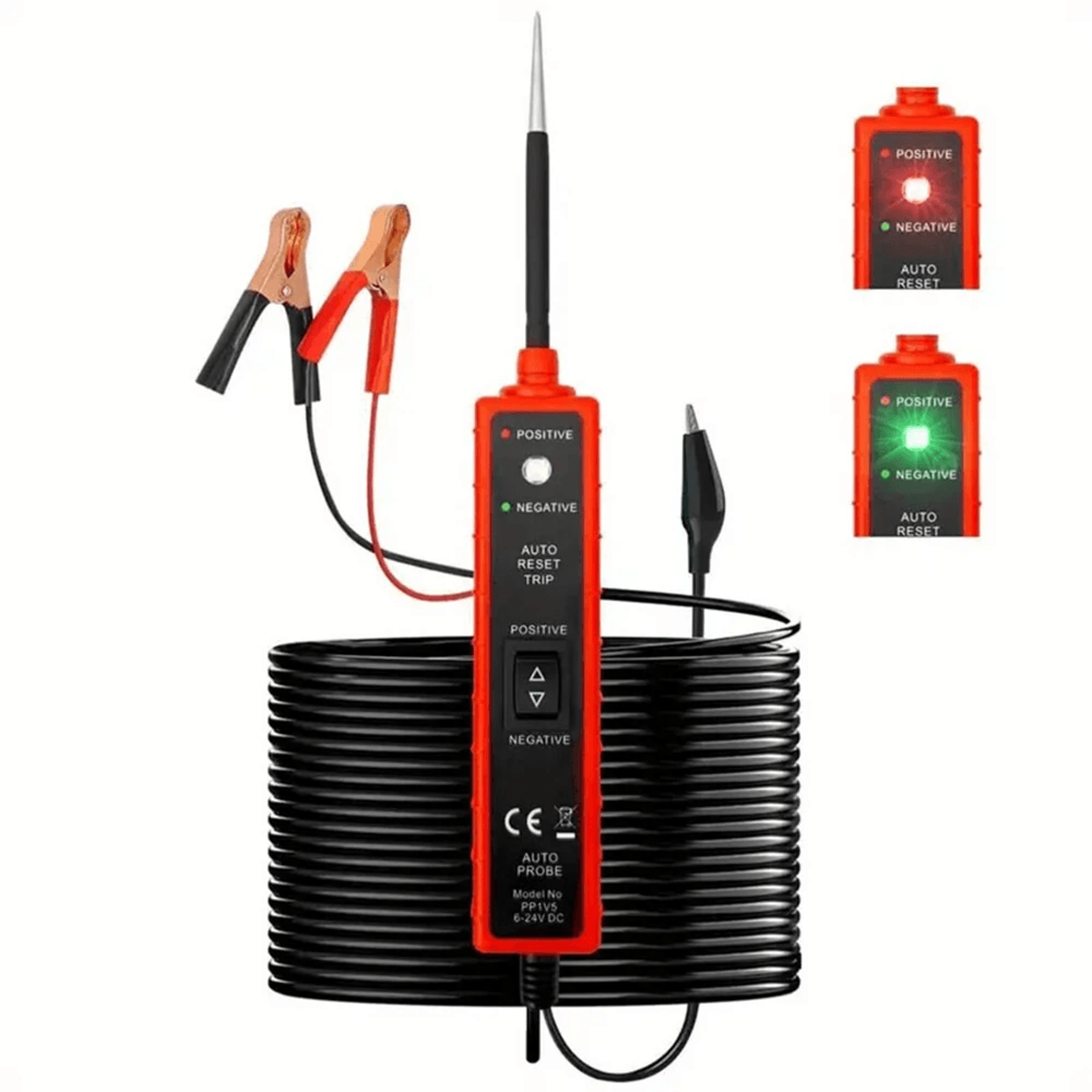 automotive circuit tester power probe with polarity and continuity testing