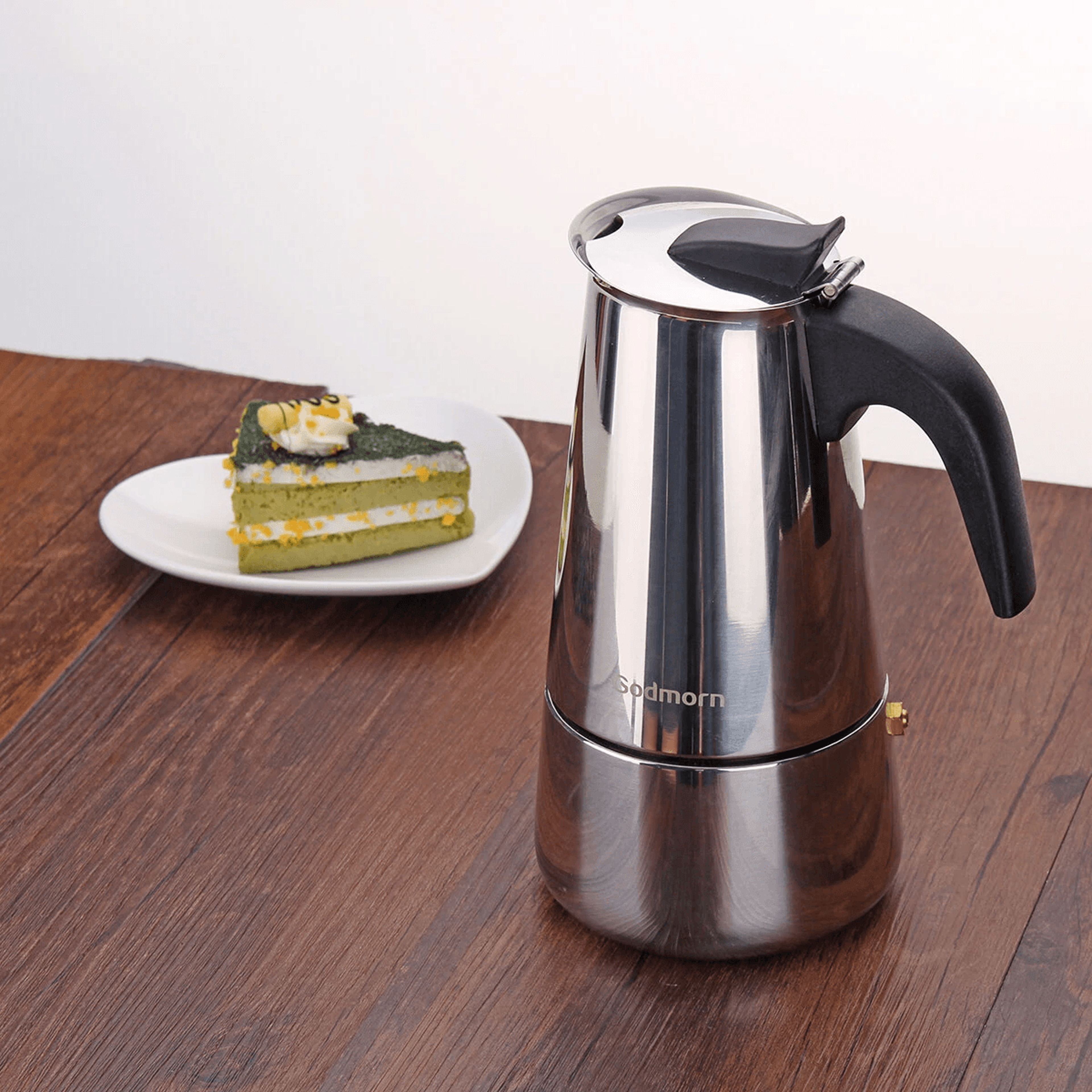 Stainless Steel Moka Pot Stovetop Espresso Maker For Induction 3