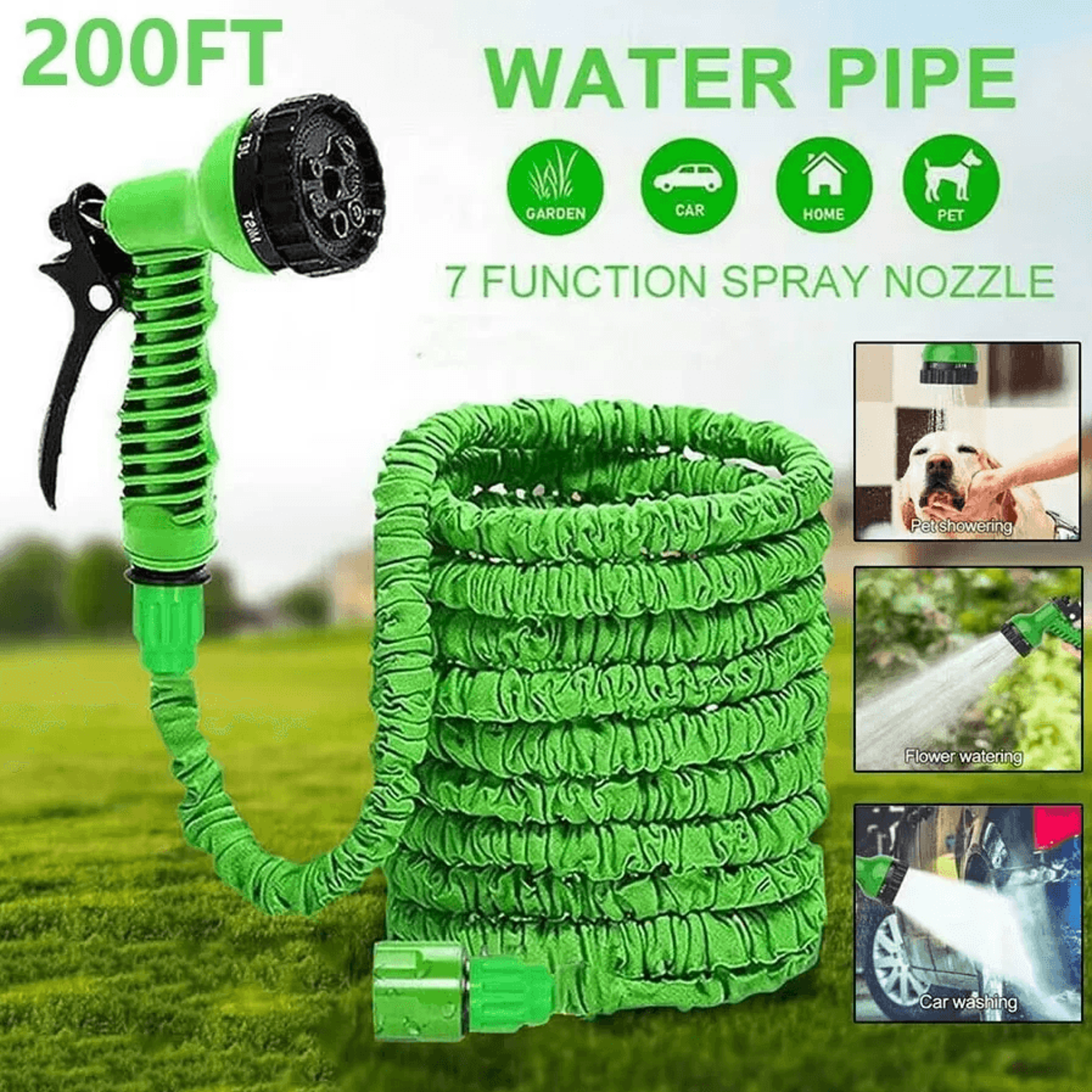 Expandable Garden Hose With Function Spray Nozzle For Watering And Car Washing 1