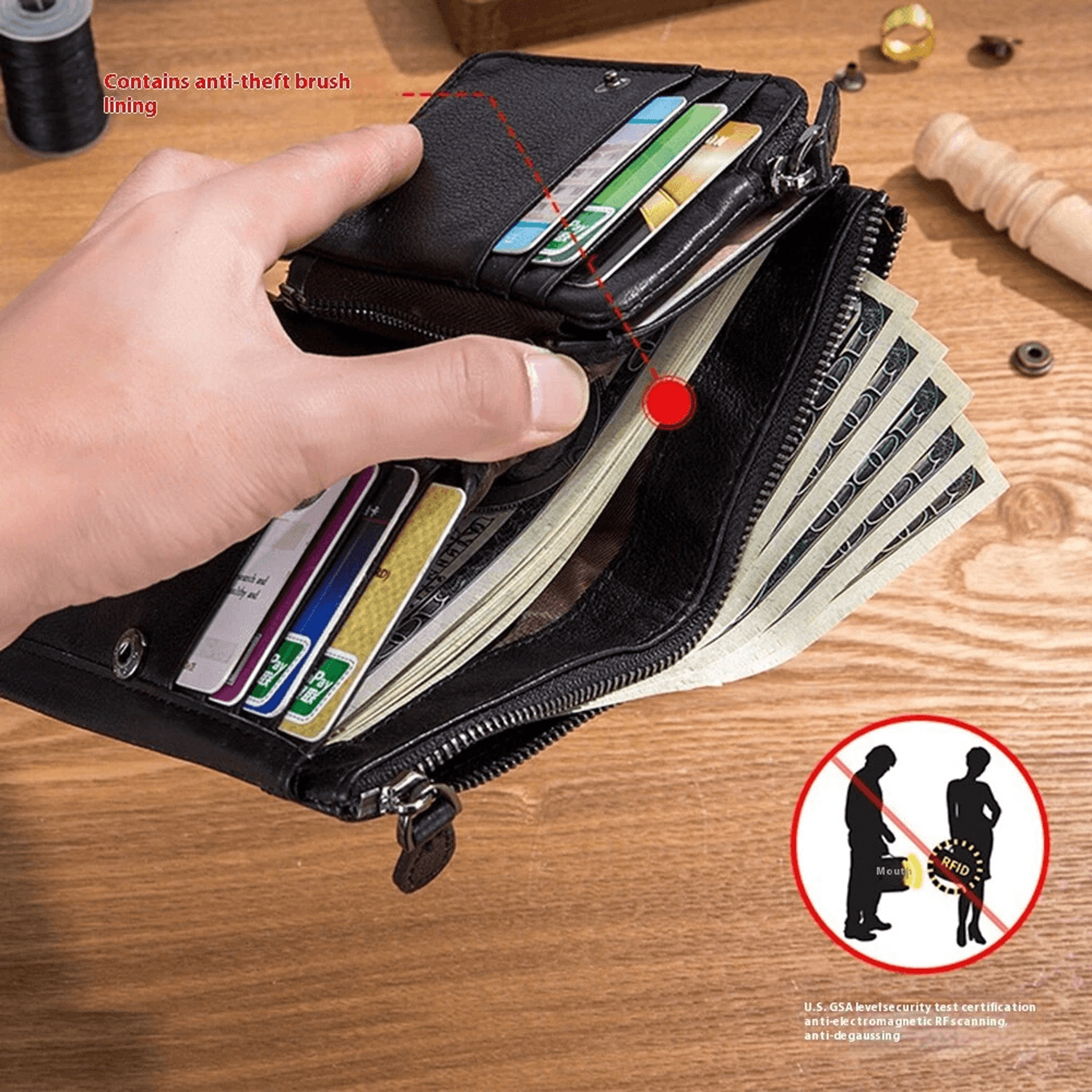 Genuine Leather Wallet For Men With Detachable Coin Purse And Multi Card Storage 6