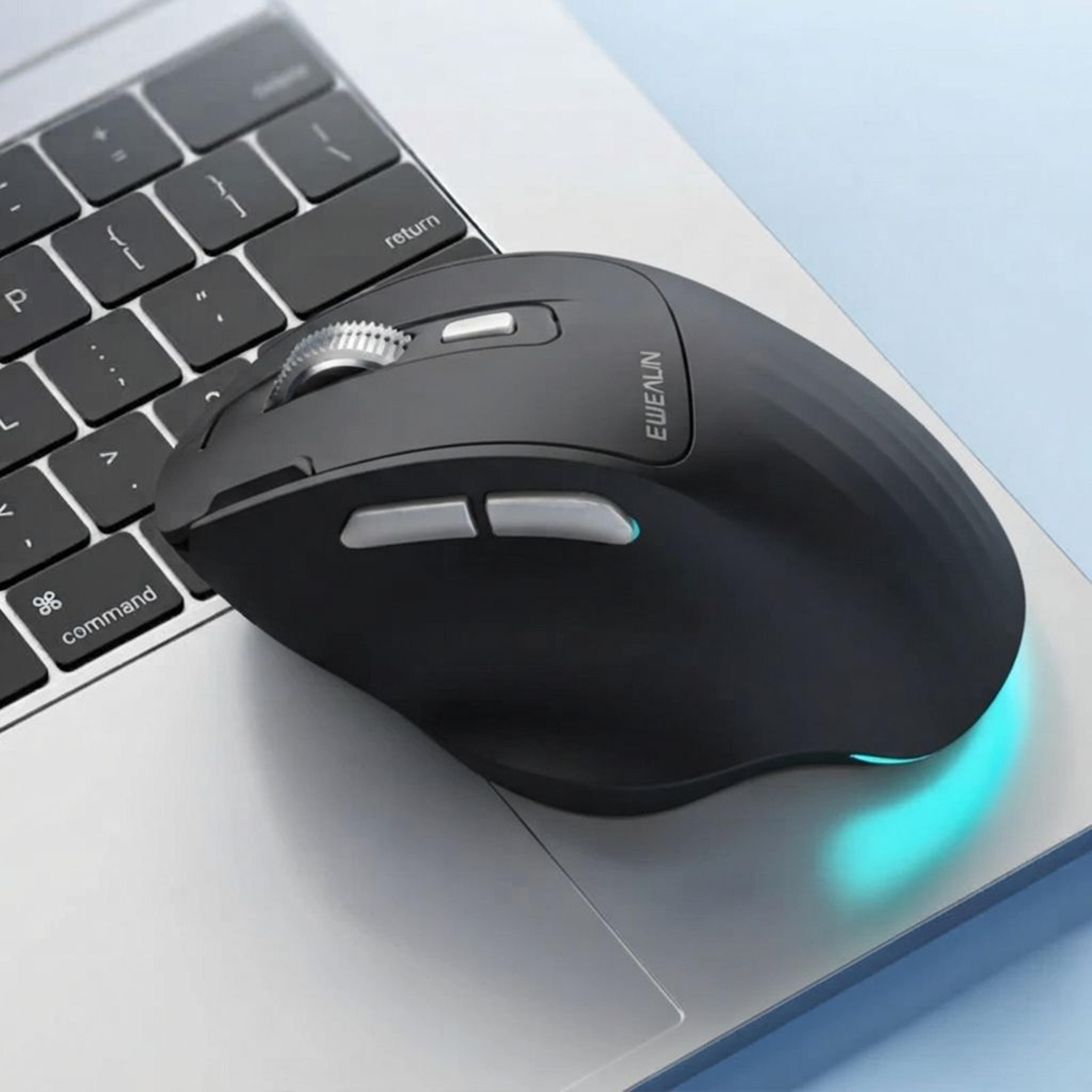 Ergonomic Vertical Wireless Gaming Mouse With Bluetooth Adjustable DPI And RGB Lighting 1