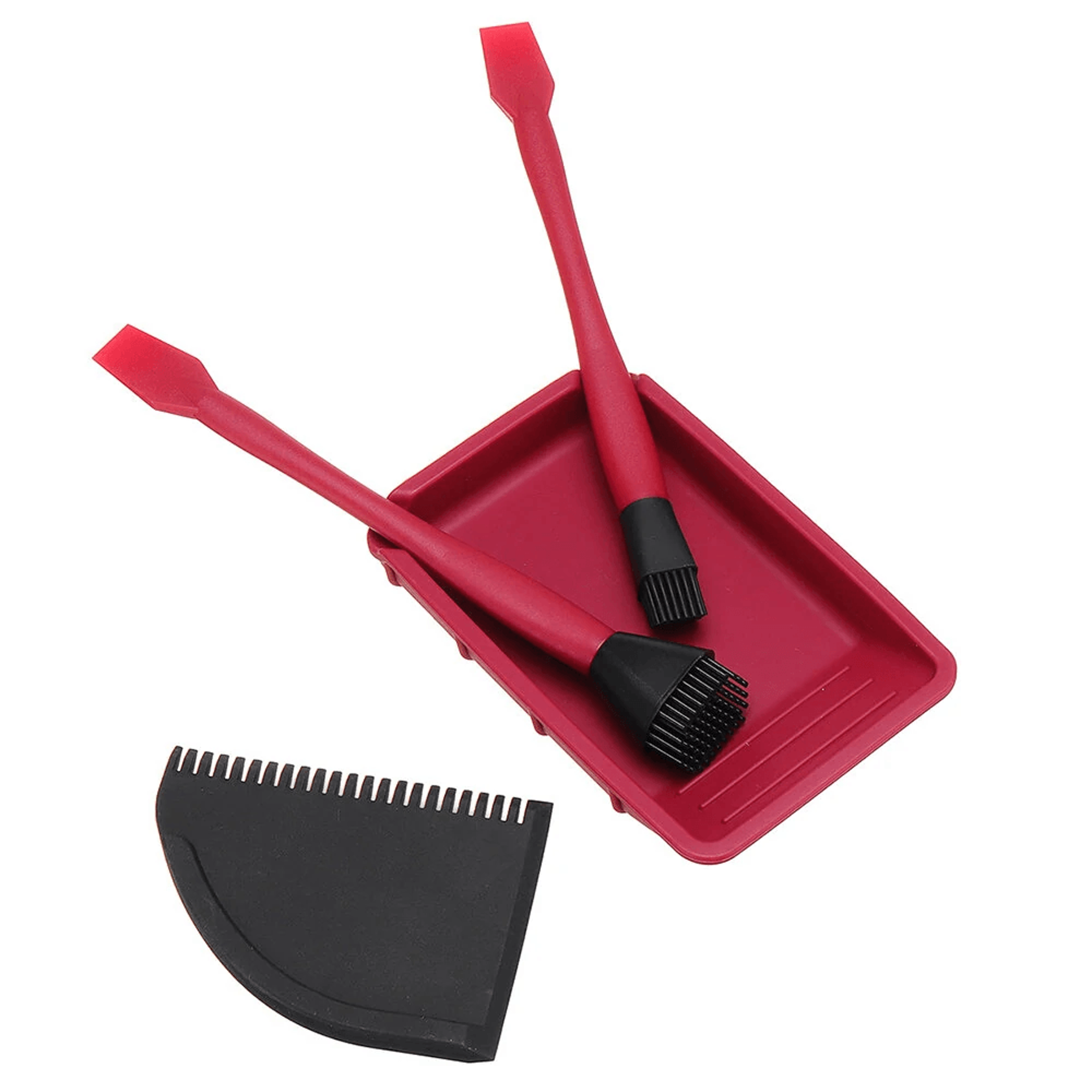 Silicone Woodworking Glue Applicator Kit With Brushes Scraper And Tray 2