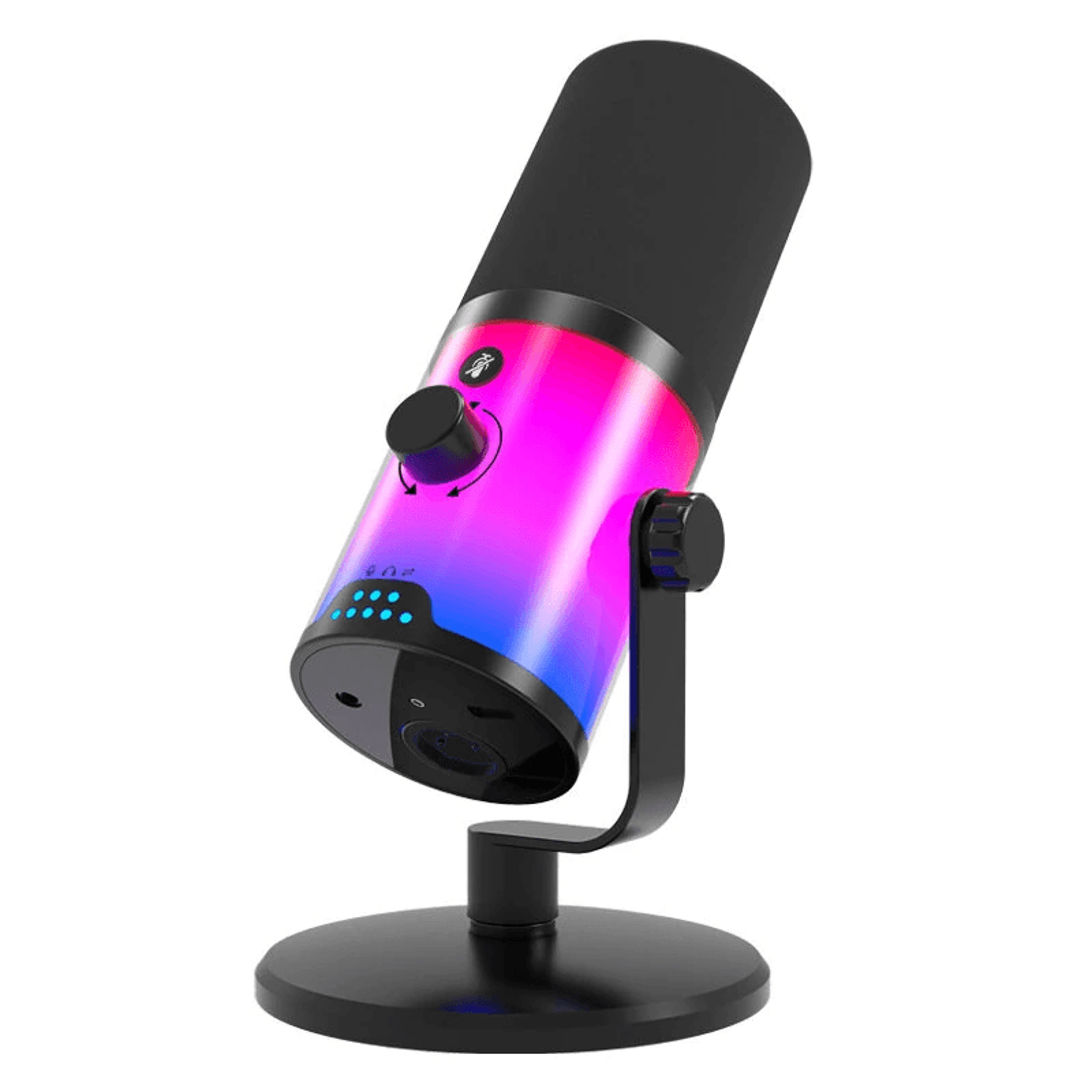 rgb usb xlr dynamic microphone with dsp noise reduction for streaming and podcasting