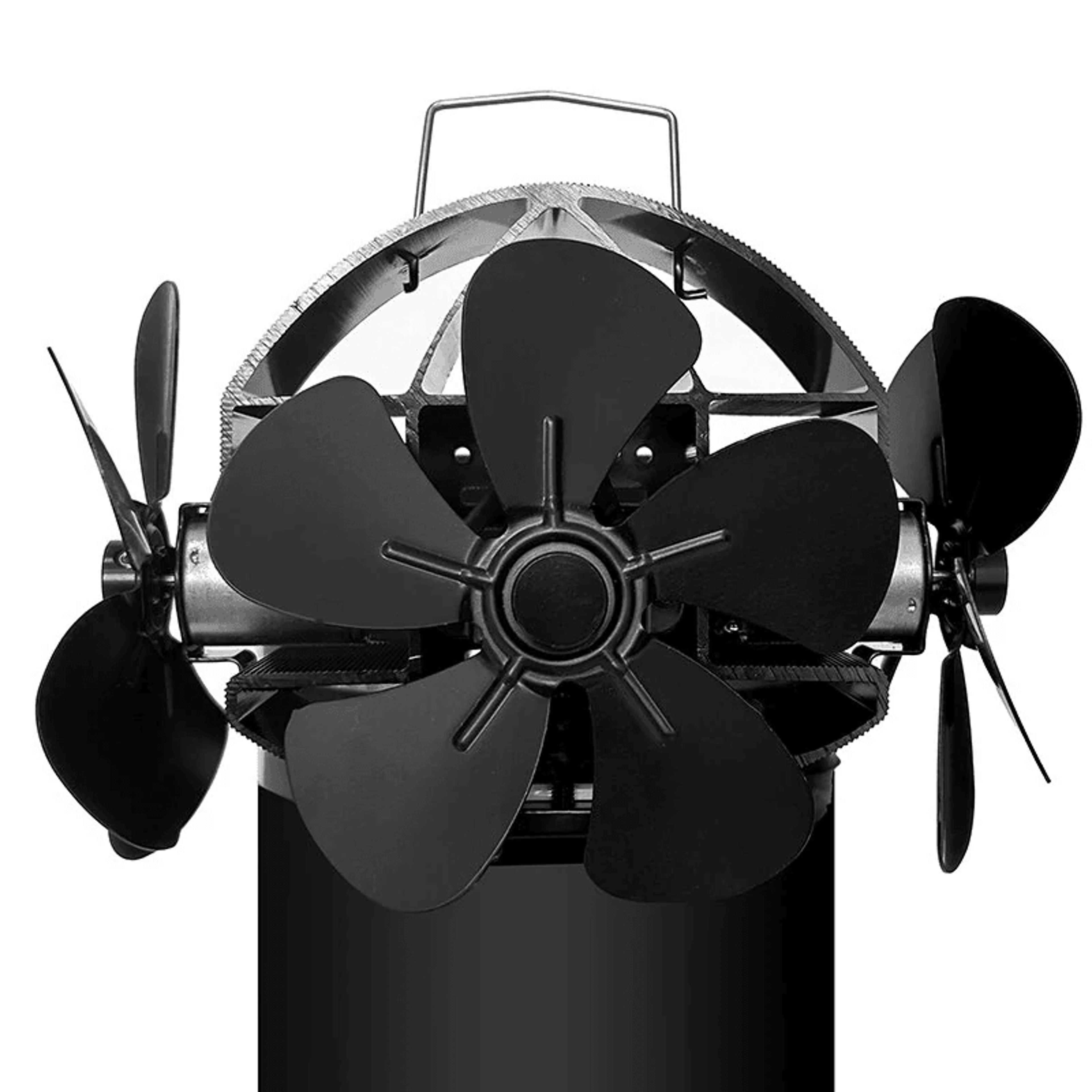 blade heat powered stove fan for fireplace heat circulation