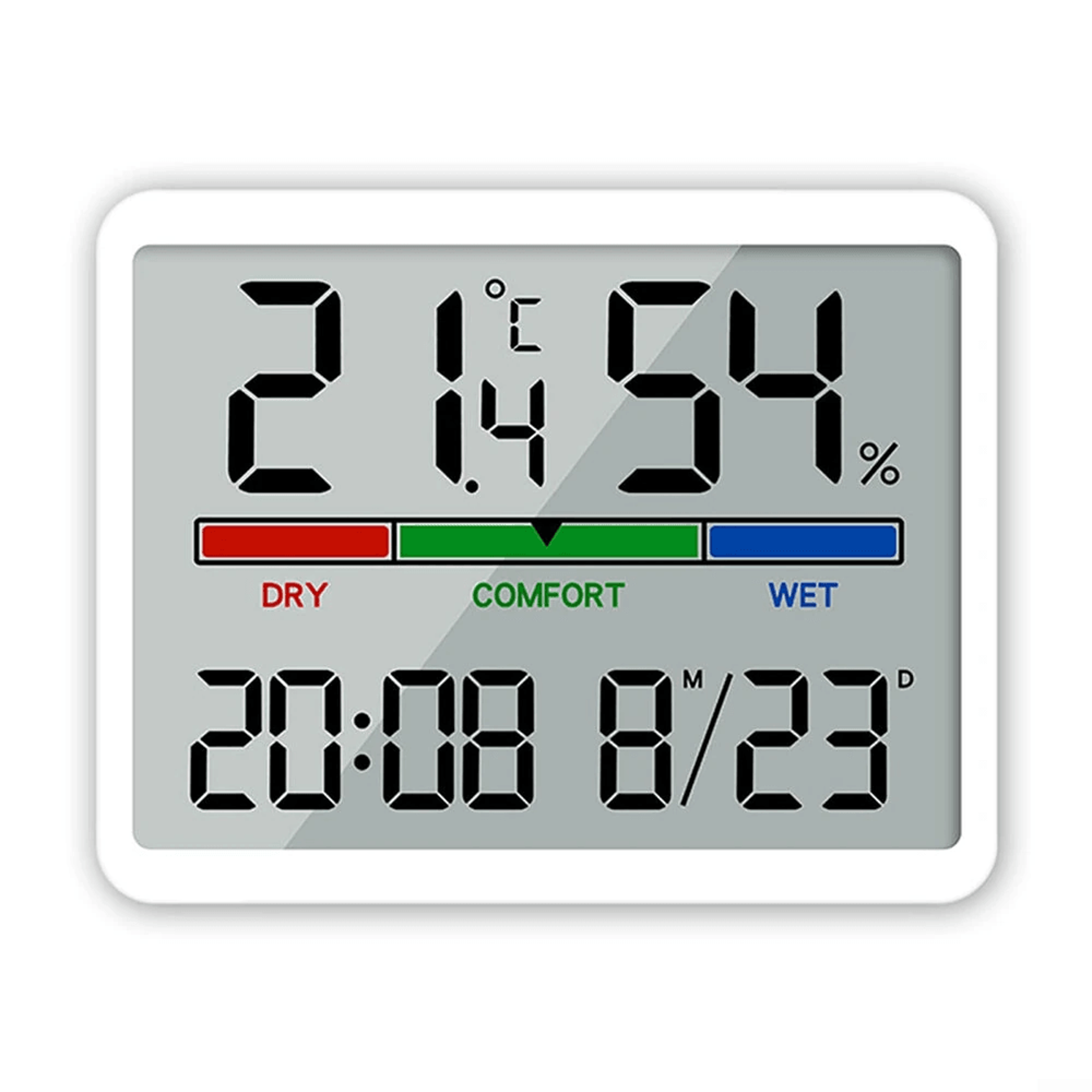 magnetic digital alarm clock with temperature humidity and large lcd display