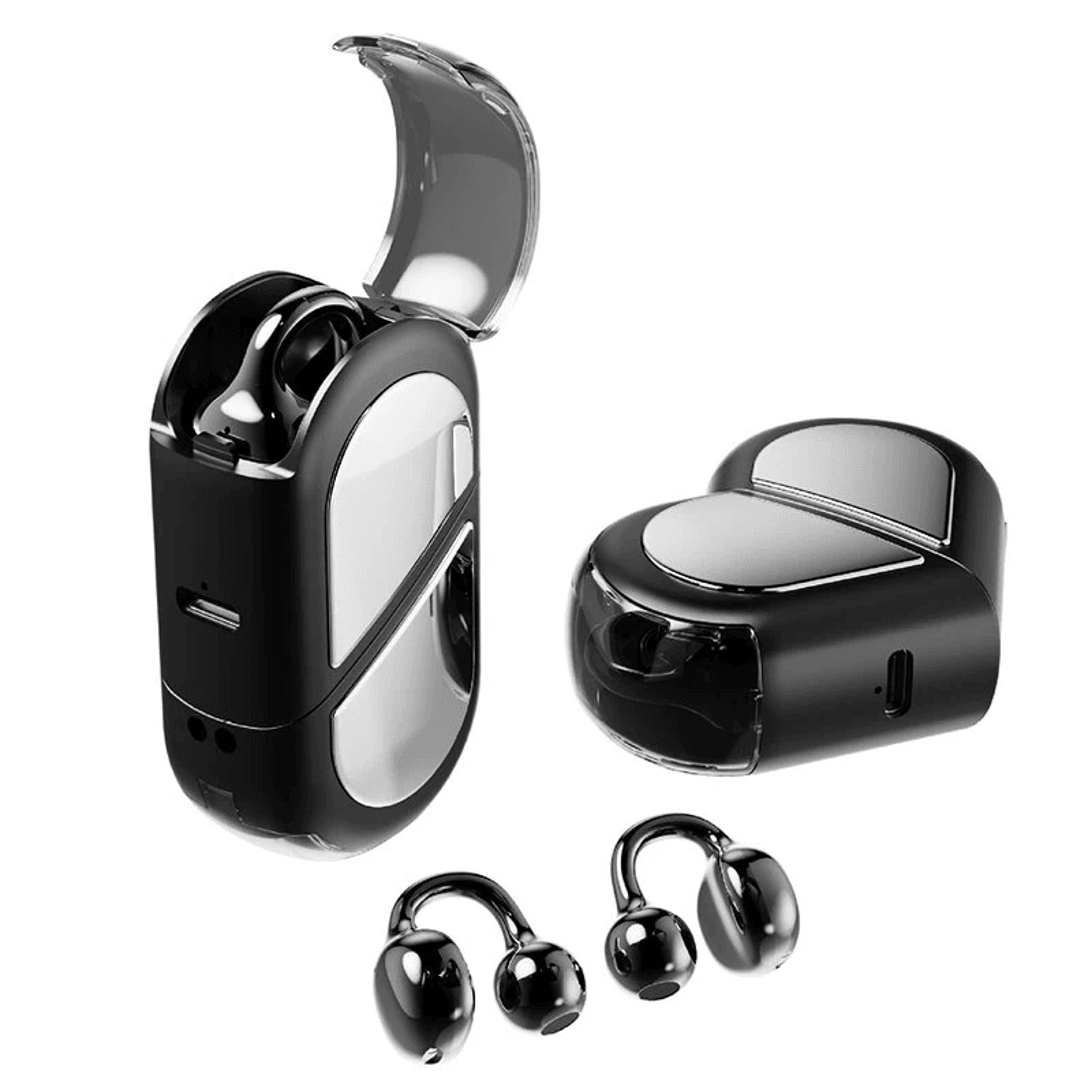 wireless earclips headphones bluetooth open ear sports earbuds with touch control