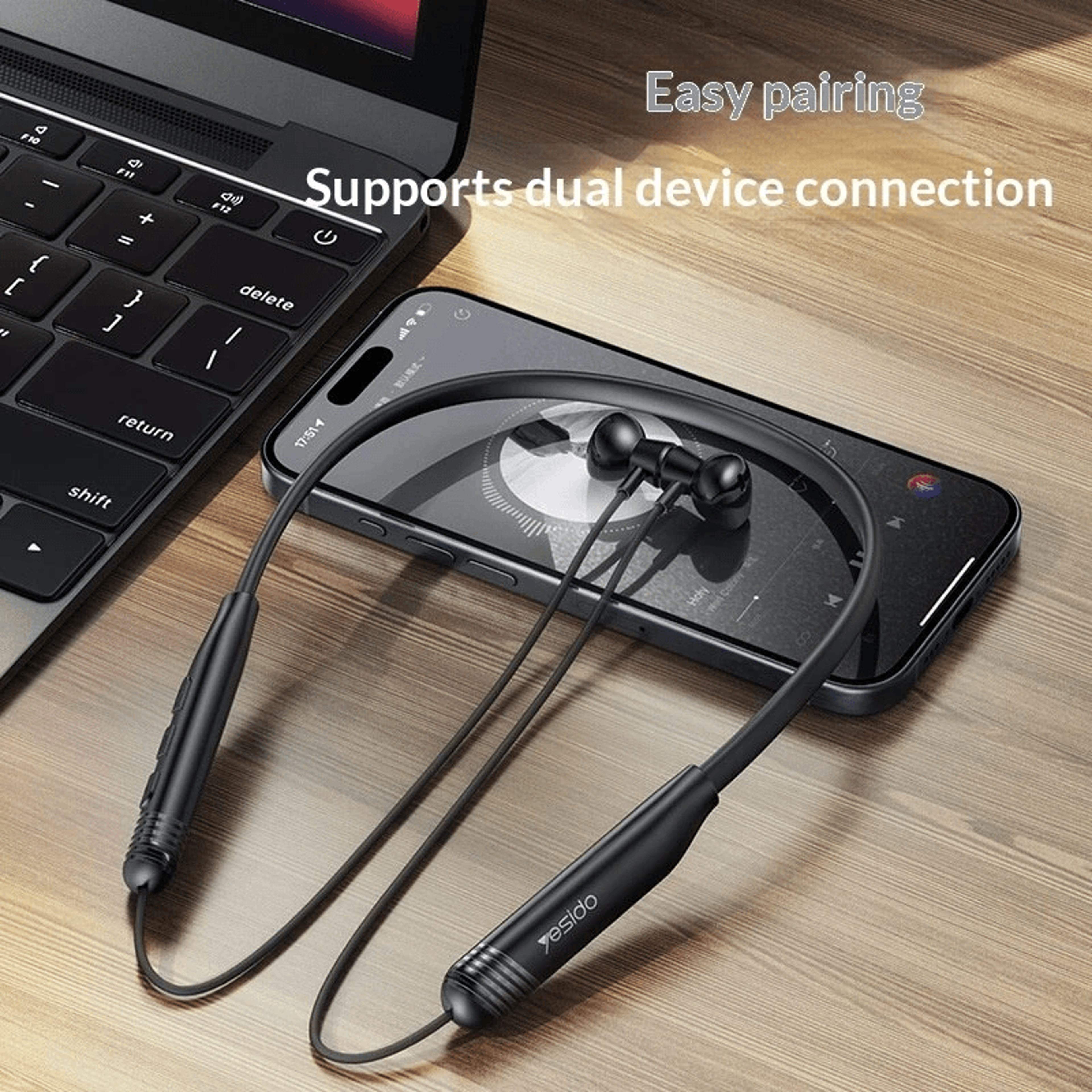 Magnetic Adsorption Wireless Neckband Earphones Bluetooth With Drivers And Playback 3