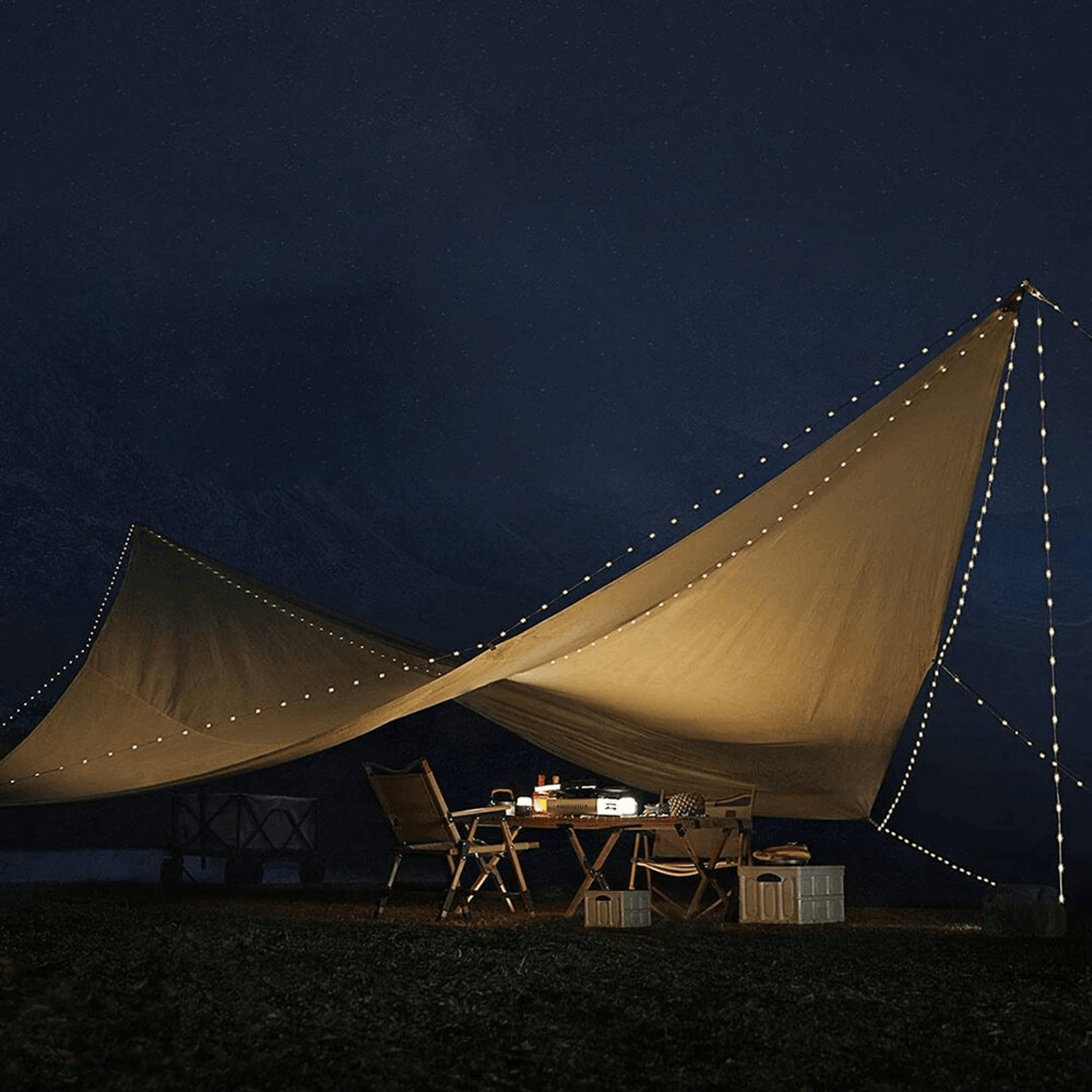 outdoor camping led string lights flexible battery powered decorative lights
