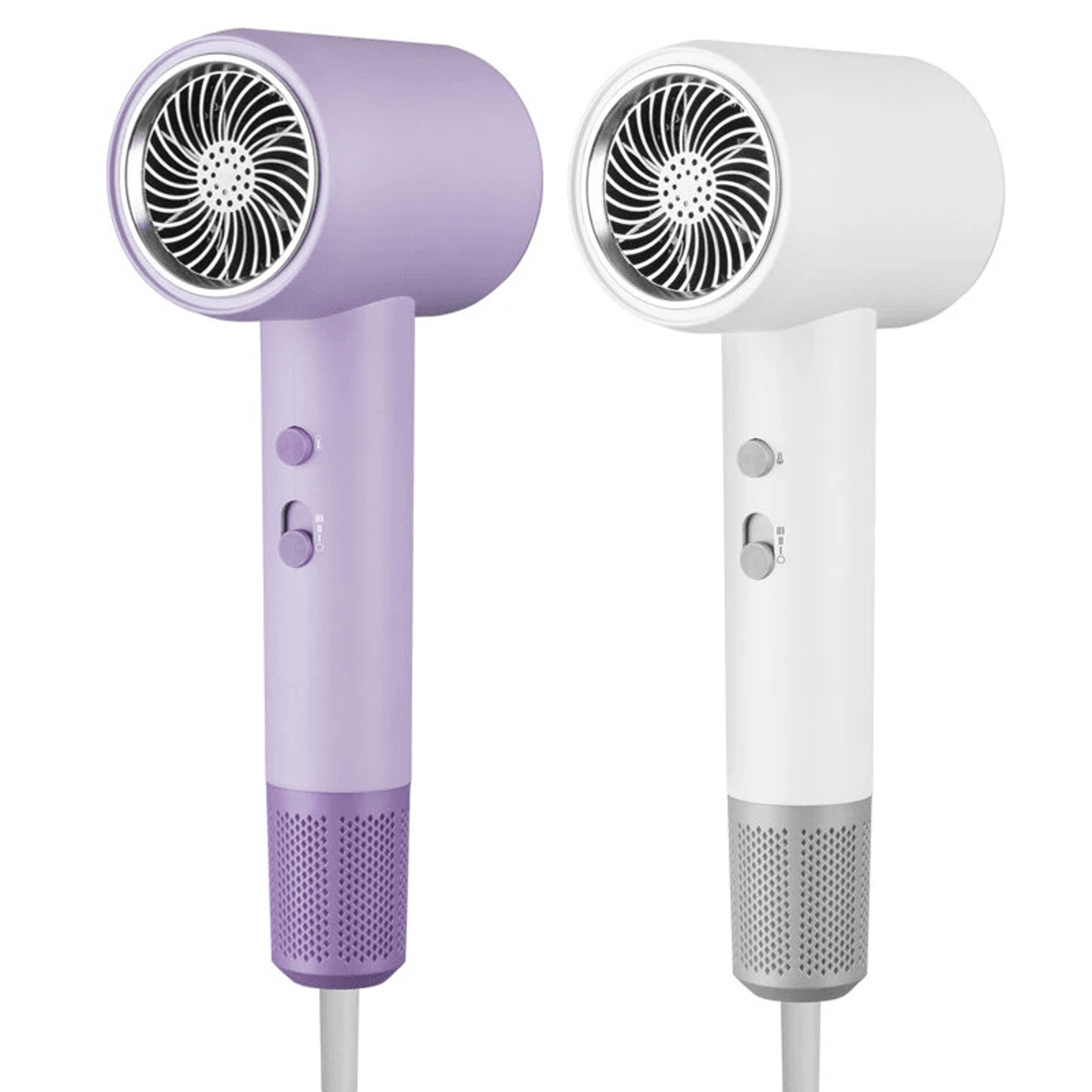 hair dryer with heat levels dual switches and rotating nozzle