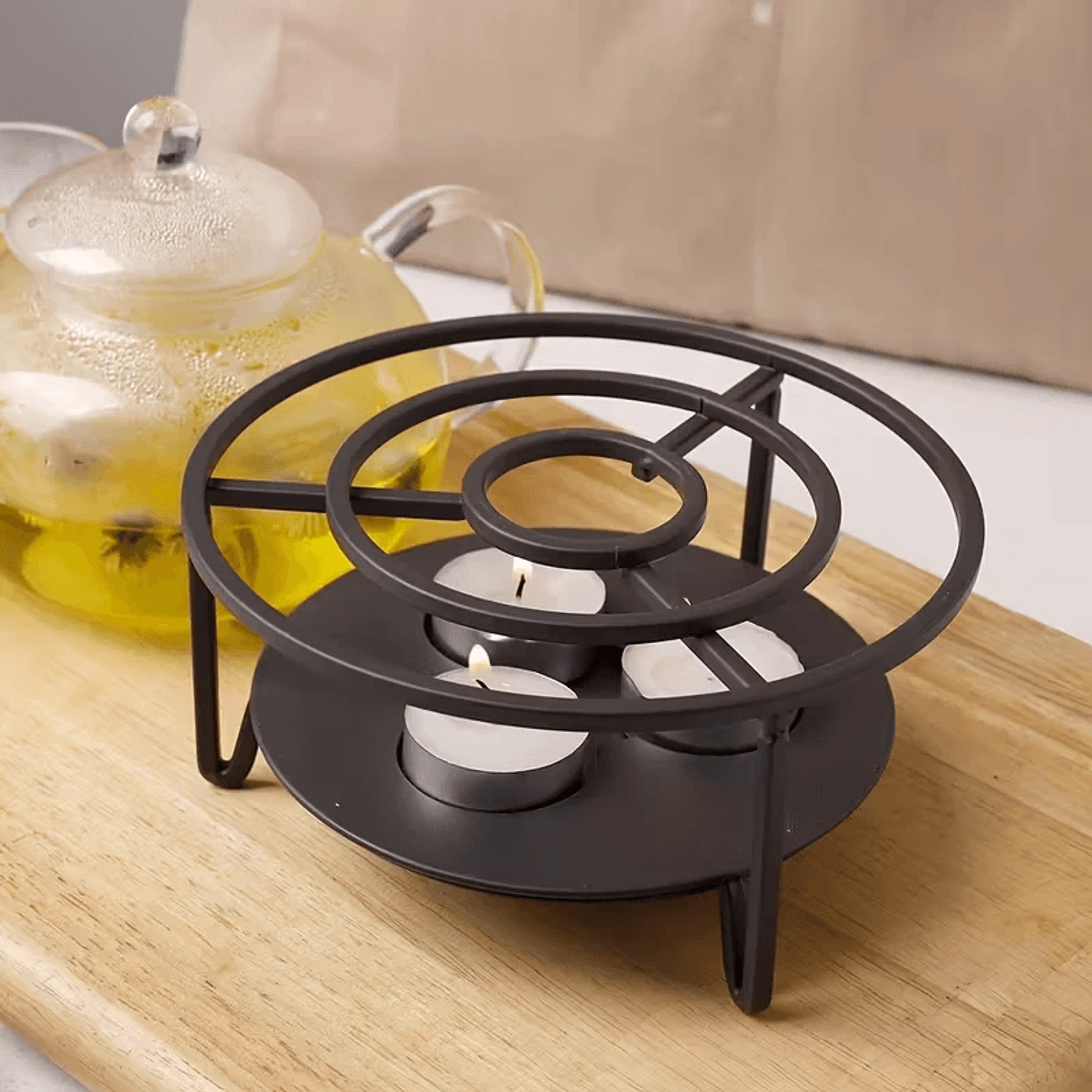 portable iron candle heating tea warmer black tea stove
