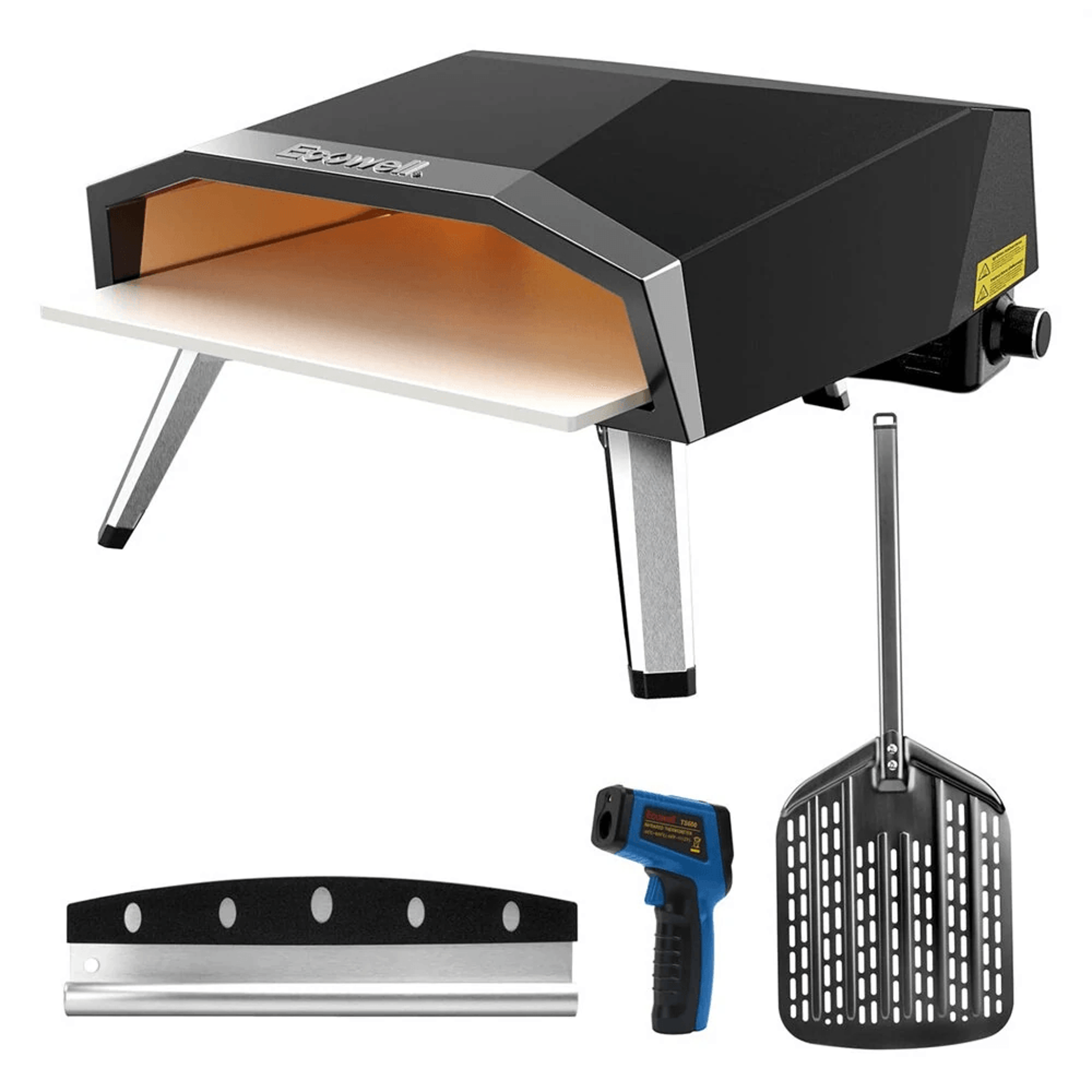 outdoor propane pizza oven with portable cover and stone