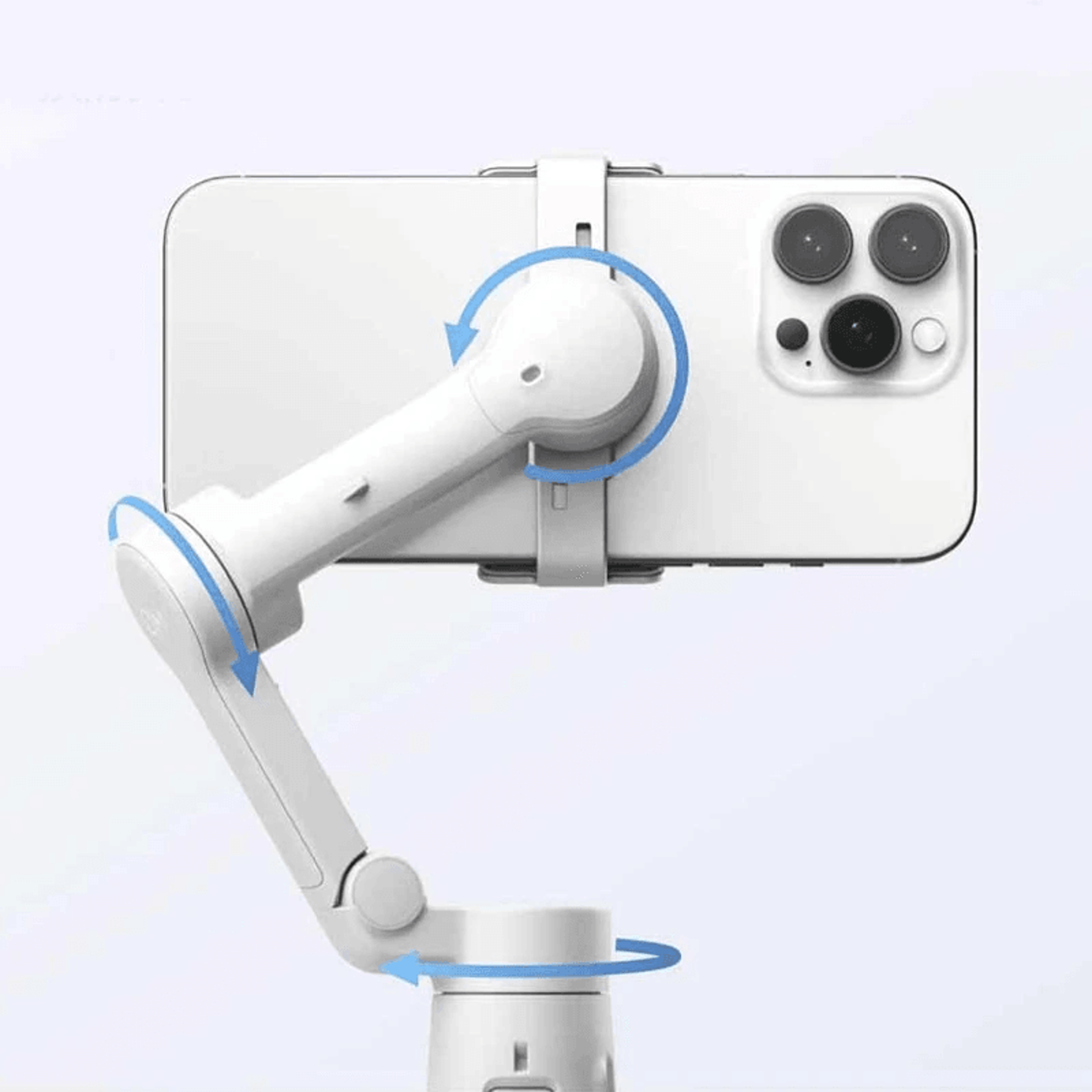 grey axis gimbal stabilizer with tripod and smart tracking