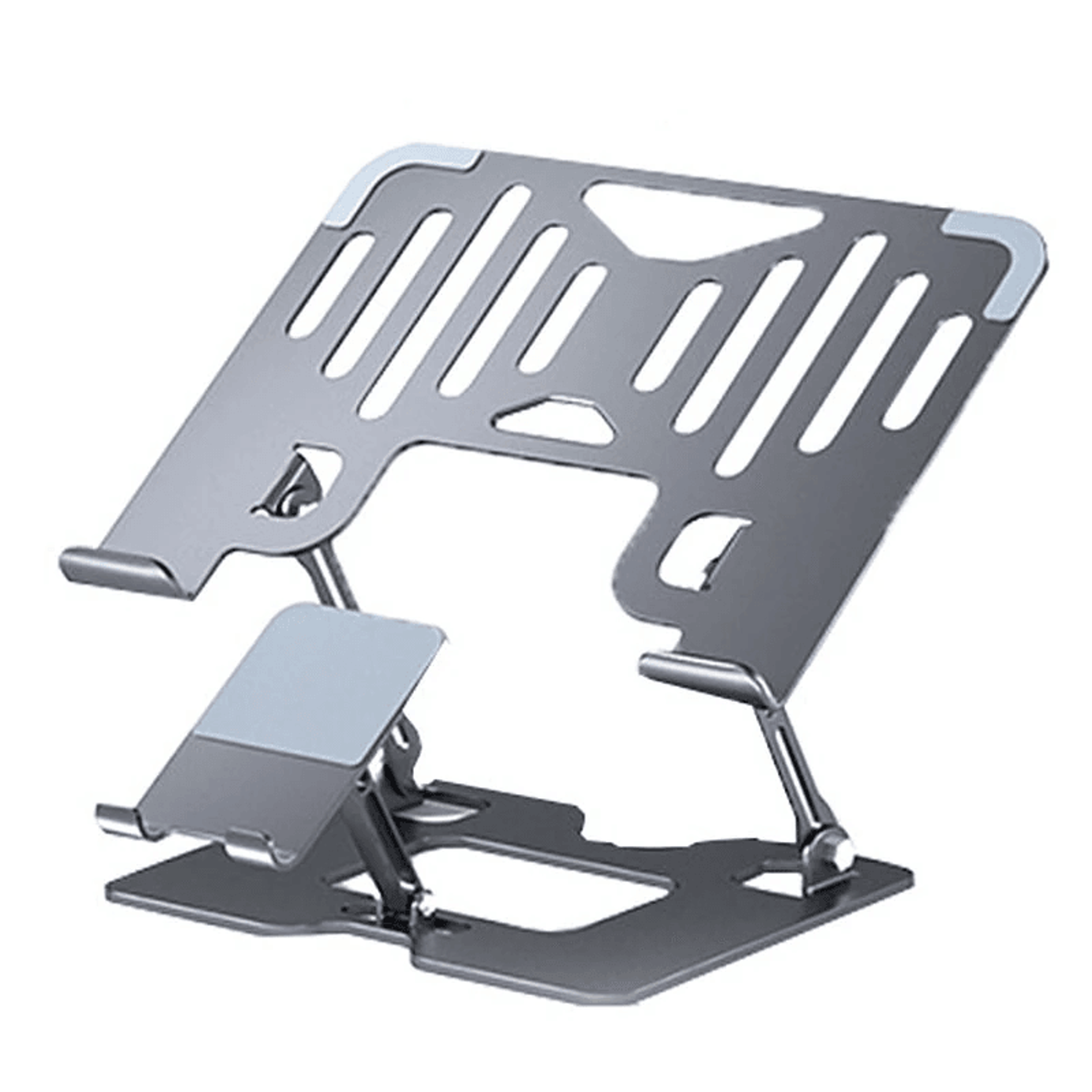 adjustable dual axis laptop and smartphone stand