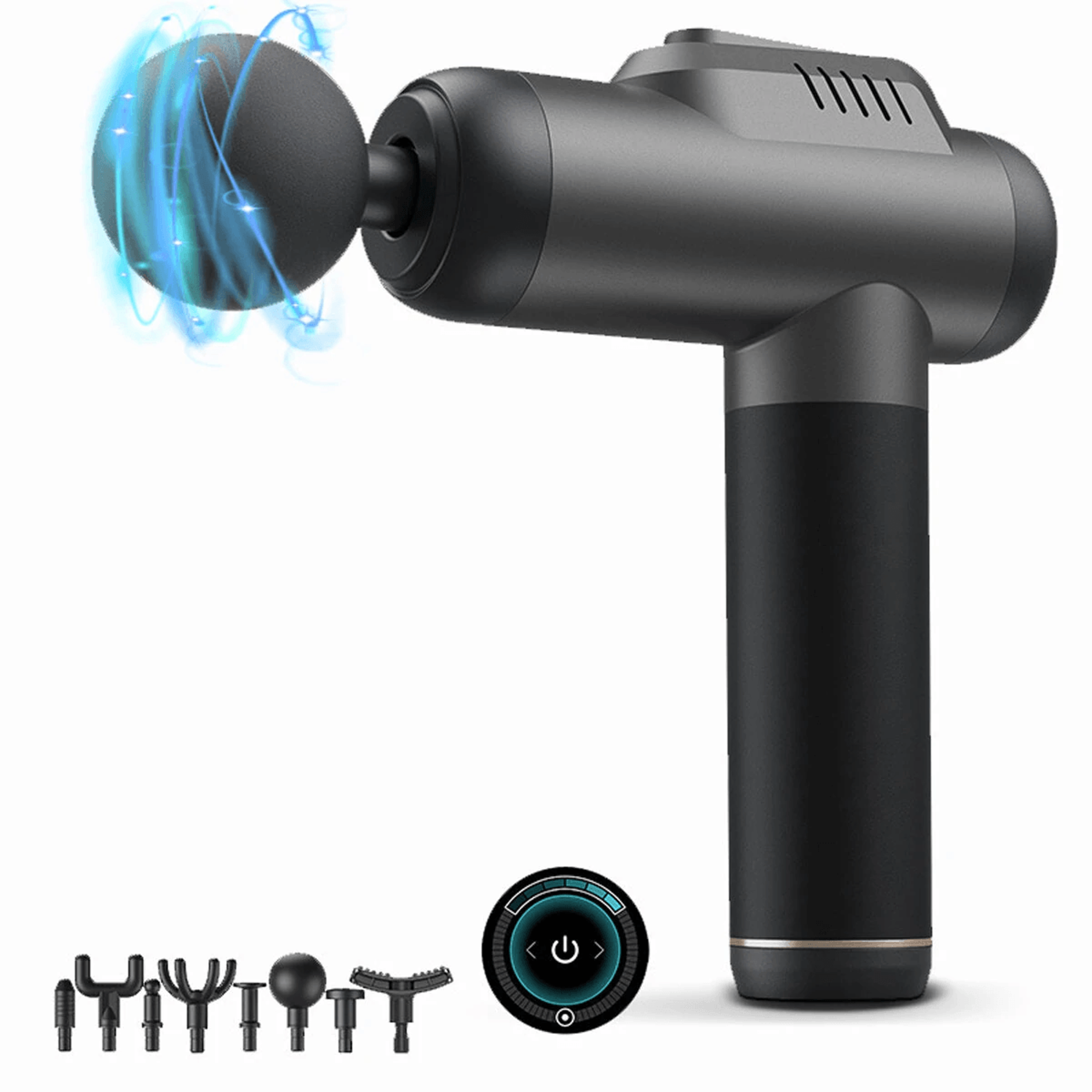 gray speed deep tissue percussion muscle massager with heads