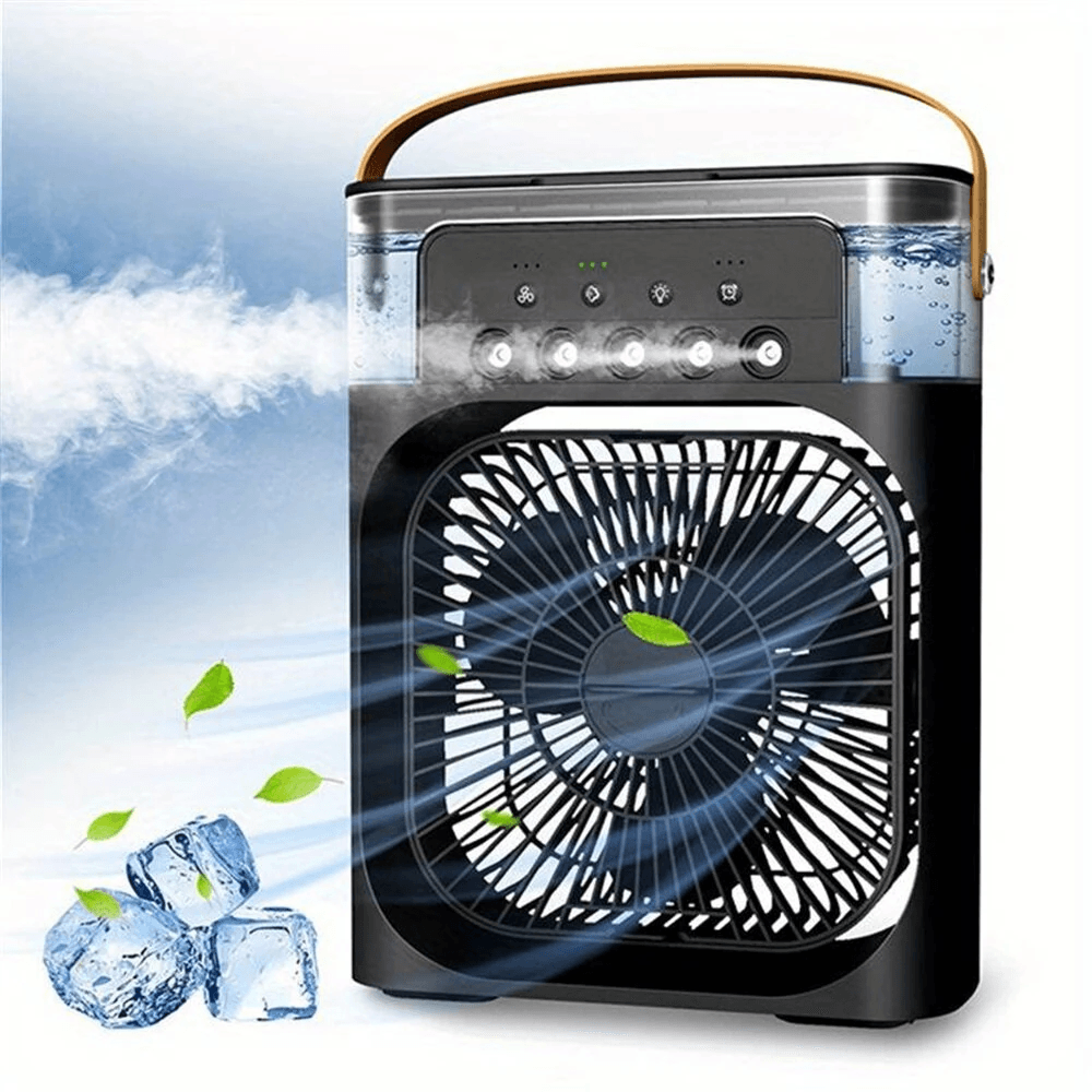 portable air conditioner usb handle evaporative air cooler black