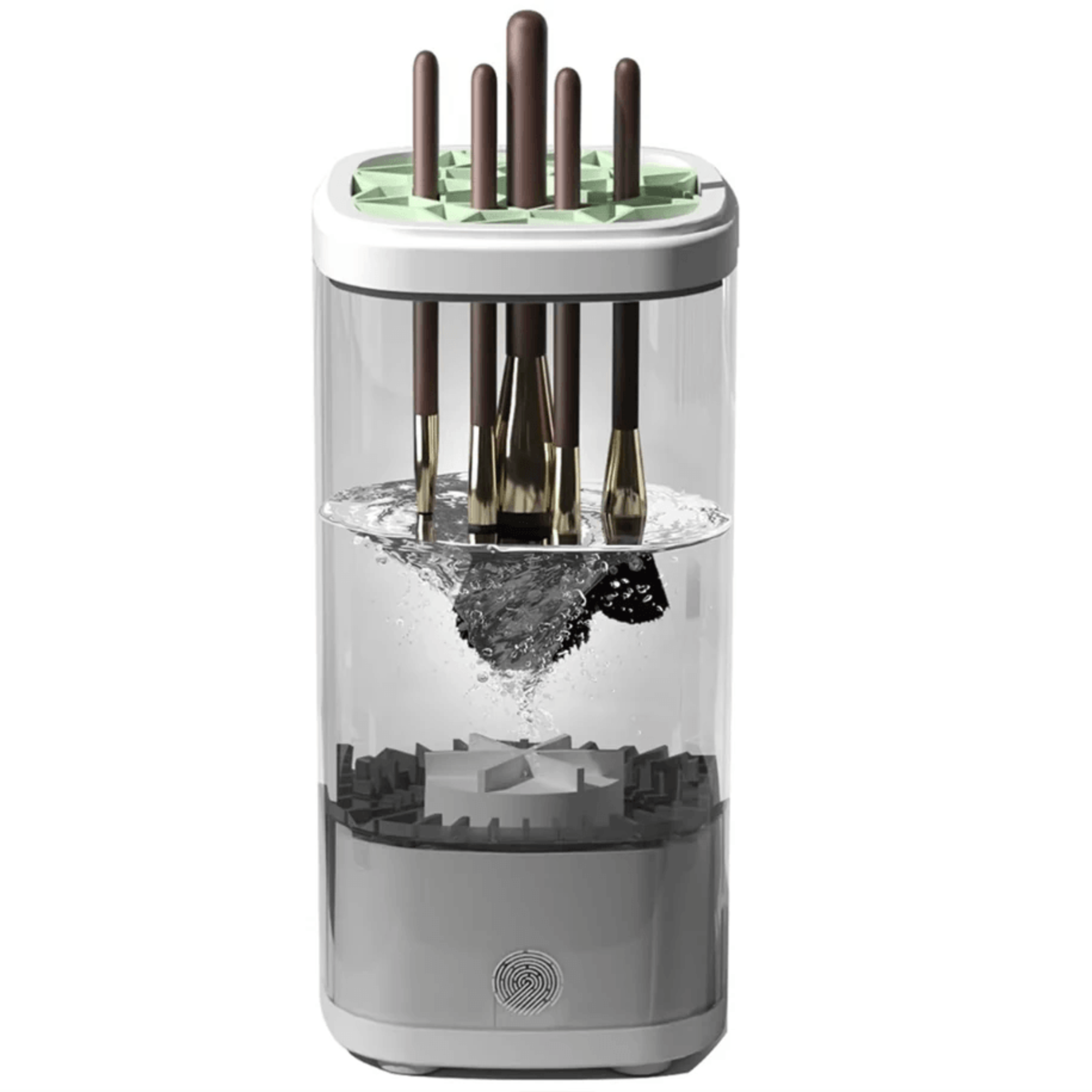 automatic makeup brush cleaner and dryer with uv sterilization and brush capacity