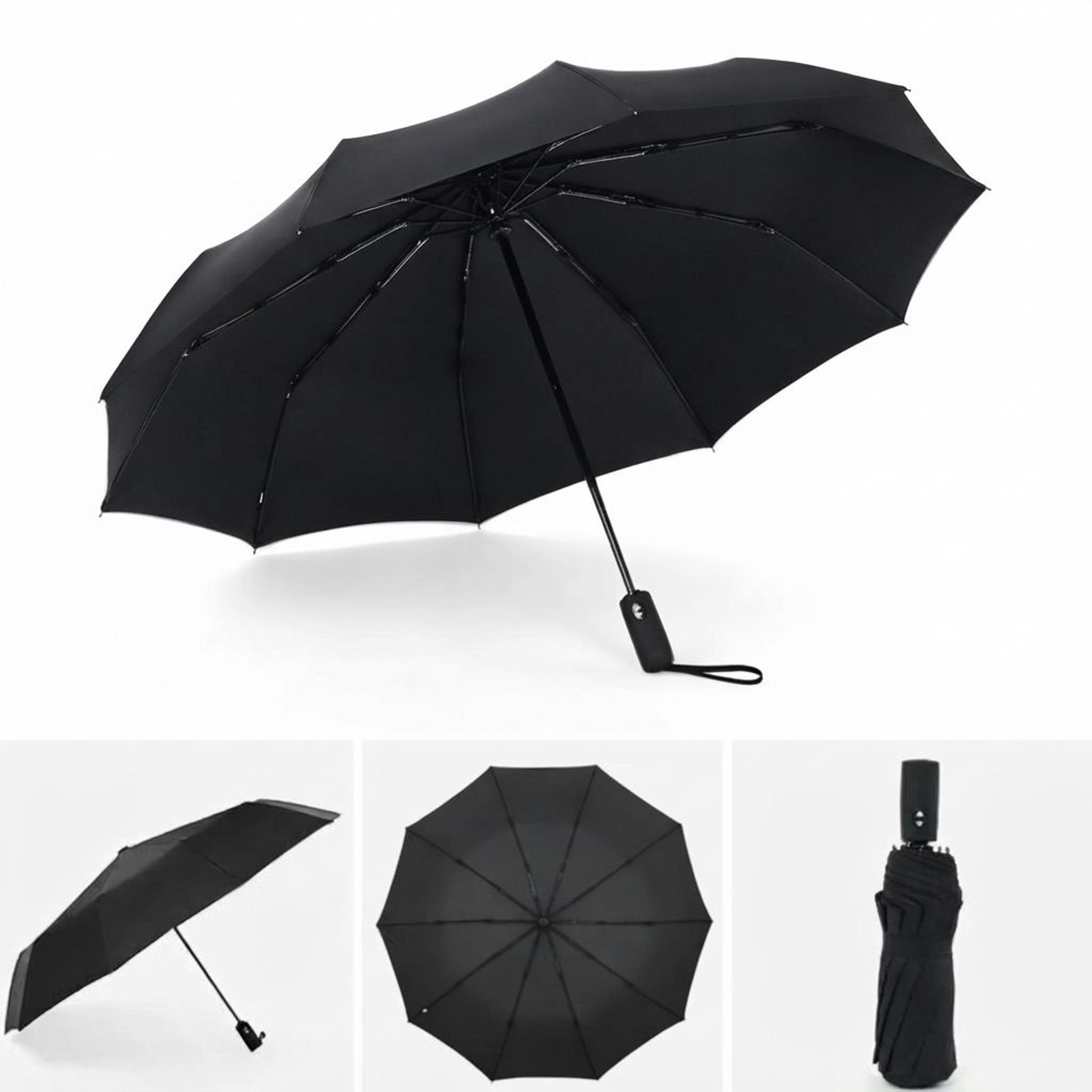 fully automatic double layer wind resistant folding umbrella
