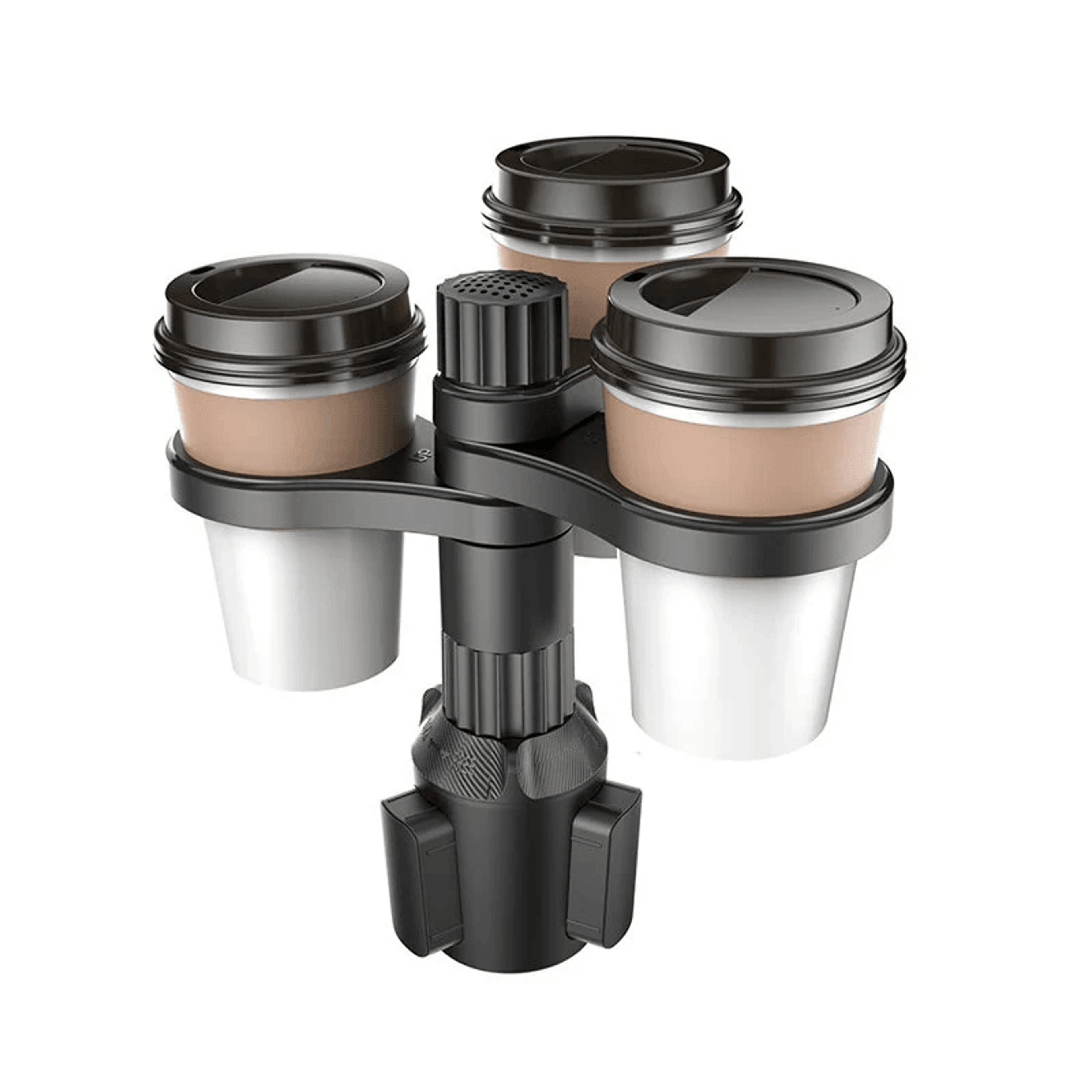 car cup holder expander with adjustable base and degree rotation