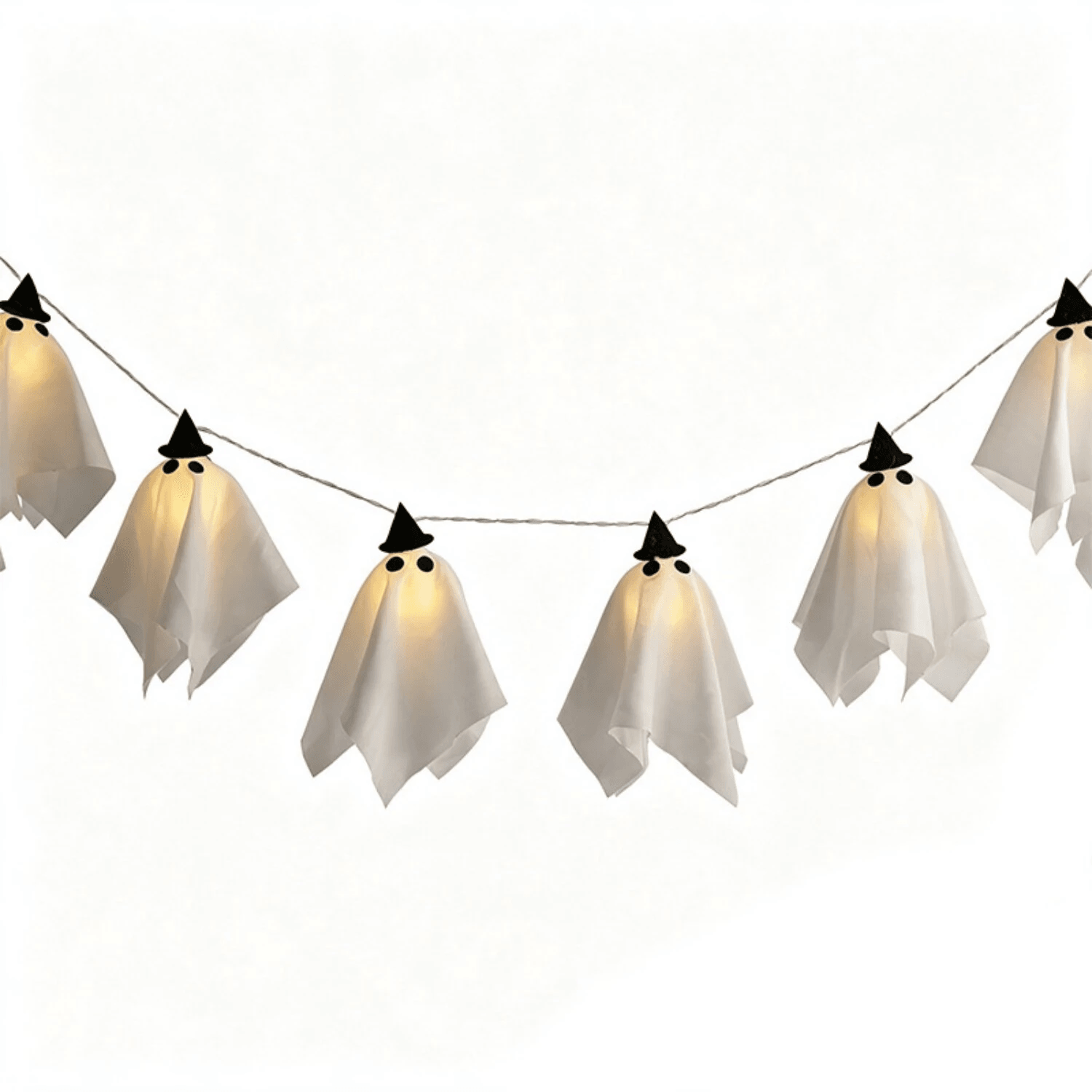 halloween ghost led string lights usb powered warm white holiday decorations