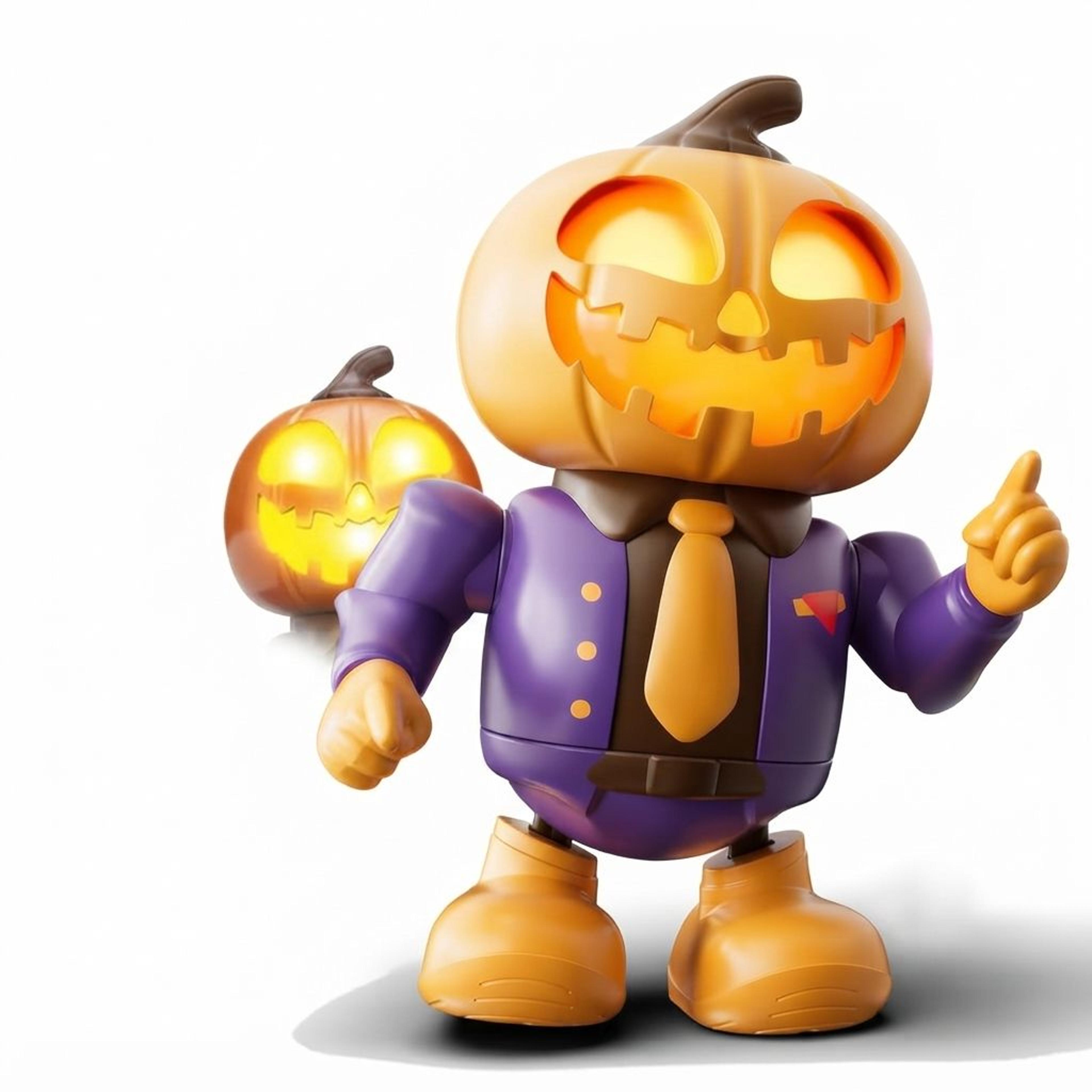 halloween dancing robot with led lights music skull or pumpkin party decoration