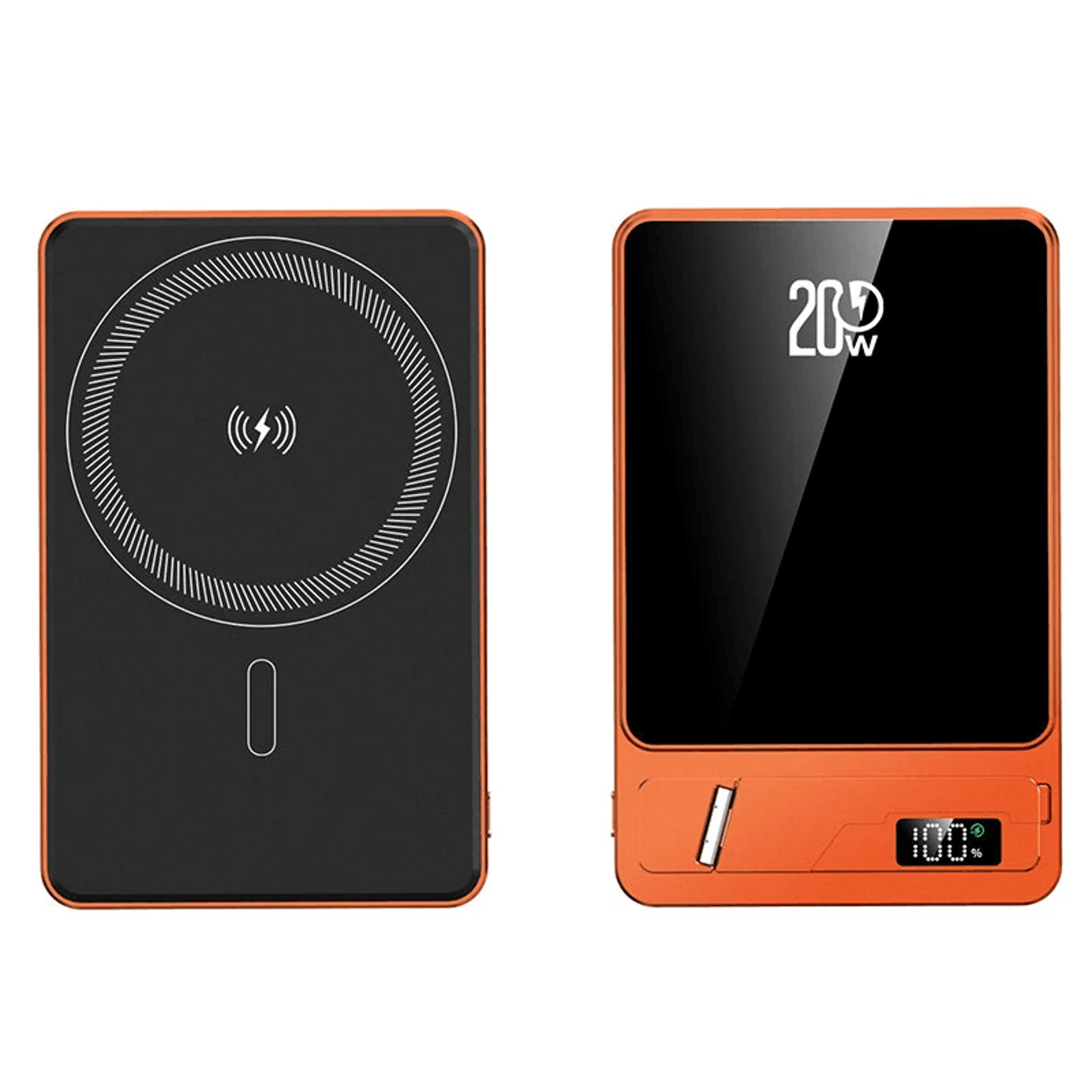 magnetic wireless power bank with pd charging digital display and phone stand