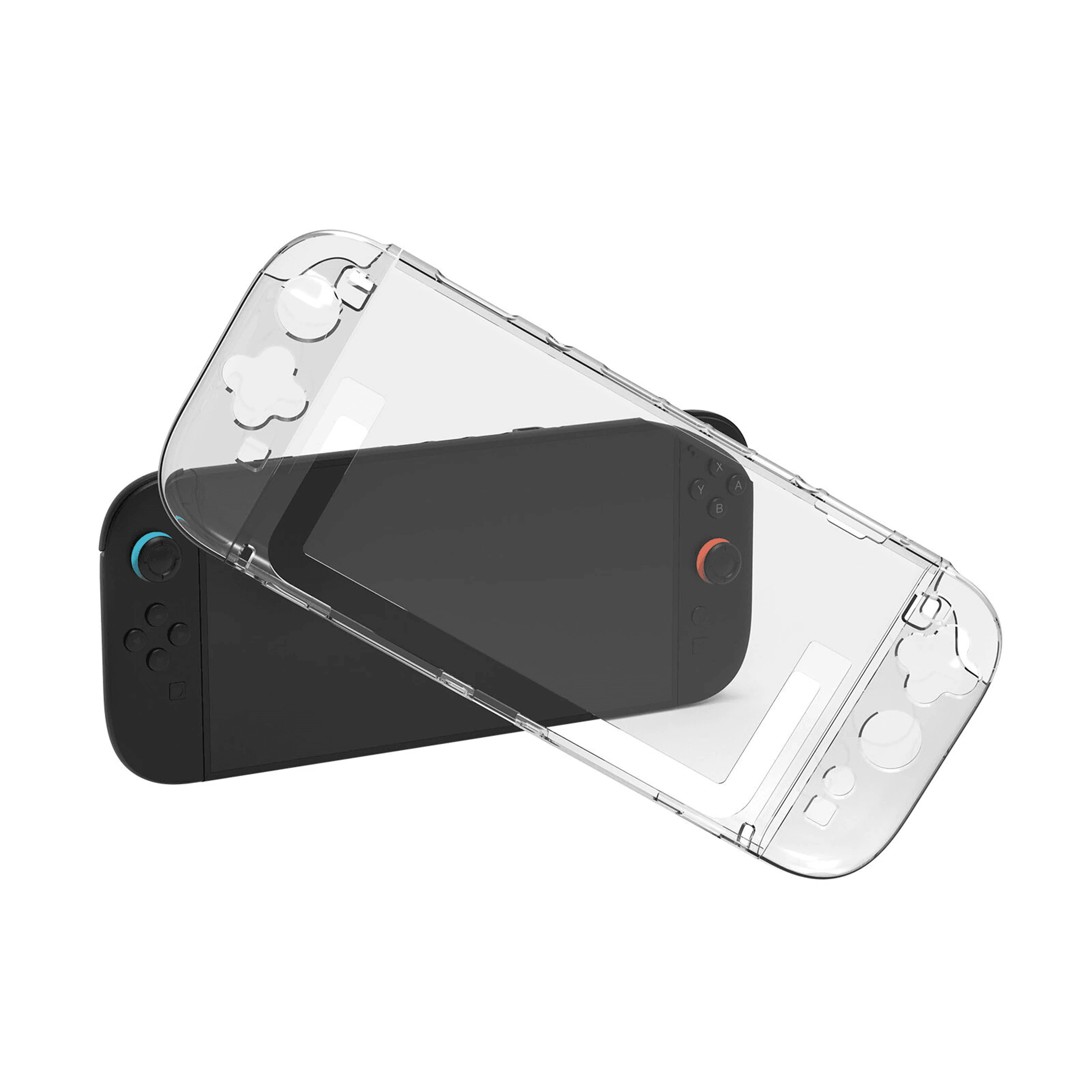switch crystal protective case with shockproof pc shell and stand access