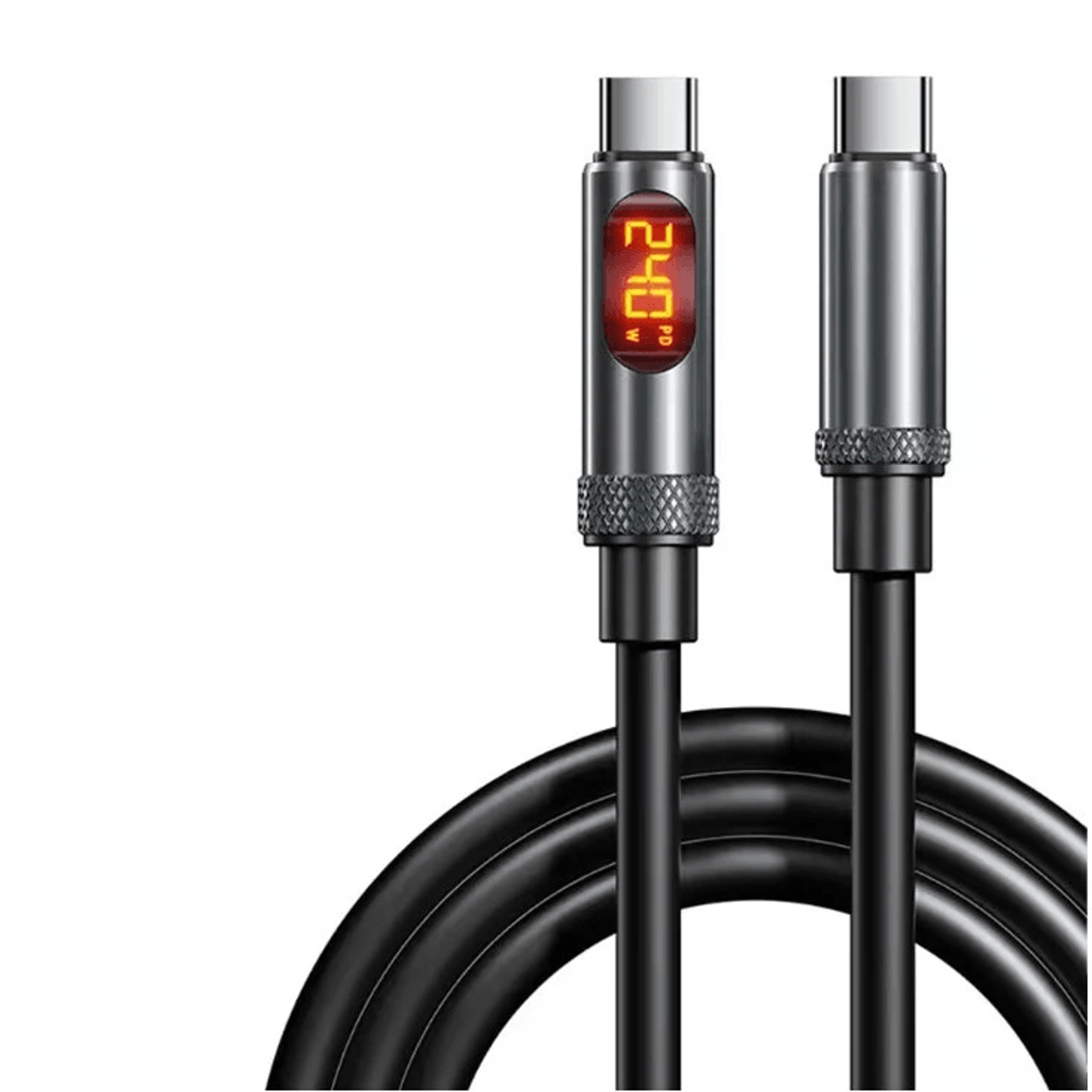 usb c to usb c fast charging cable with led power display