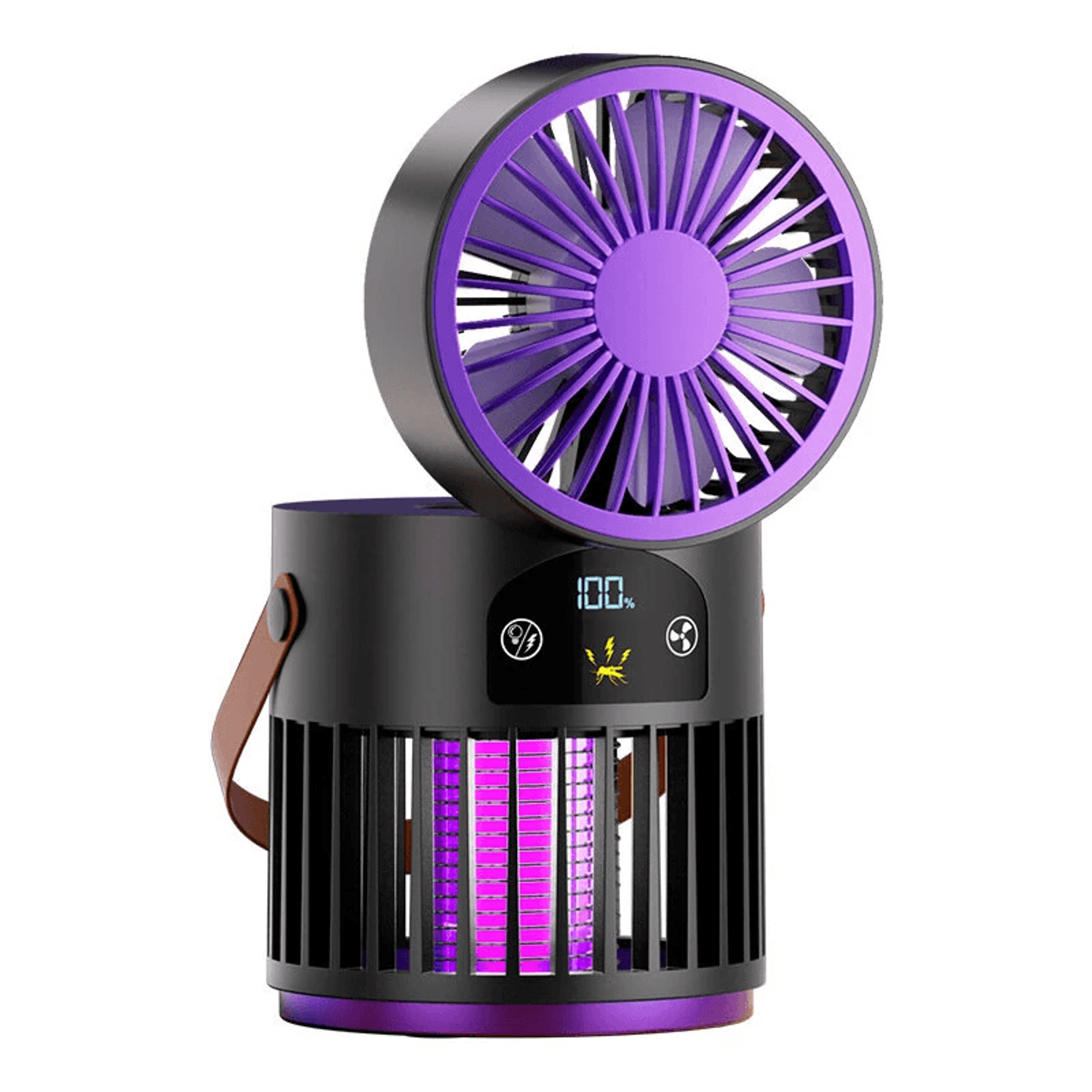 mosquito killer fan with uv light speeds and rechargeable battery