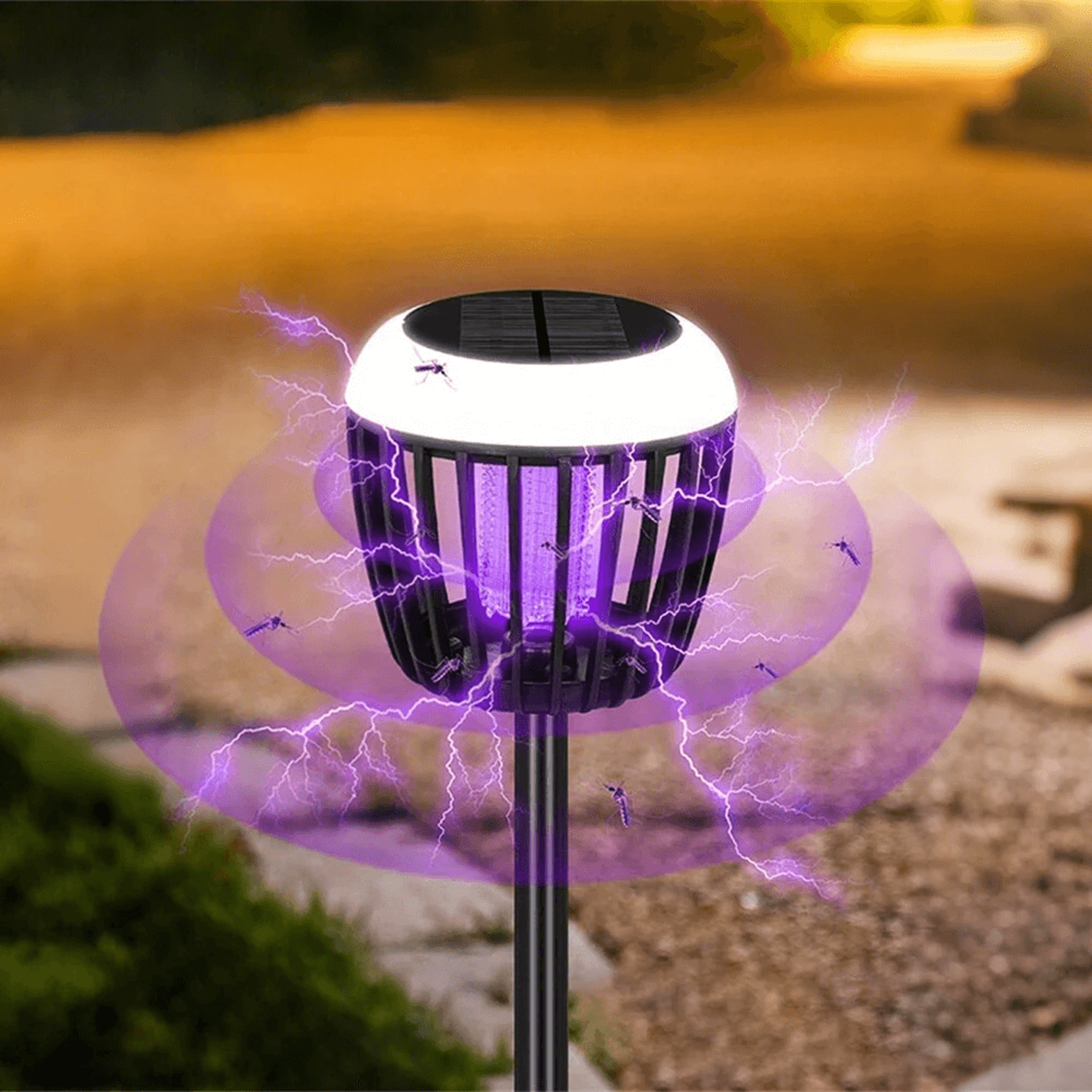 solar mosquito killer lawn light with uv bug zapper and lighting mode